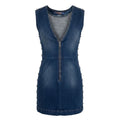 Trussardi Jeans Blaues Baumwoll-Freizeitkleid