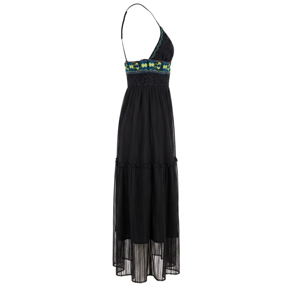 Trussardi Jeans Schwarzes Baumwoll-Freizeitkleid