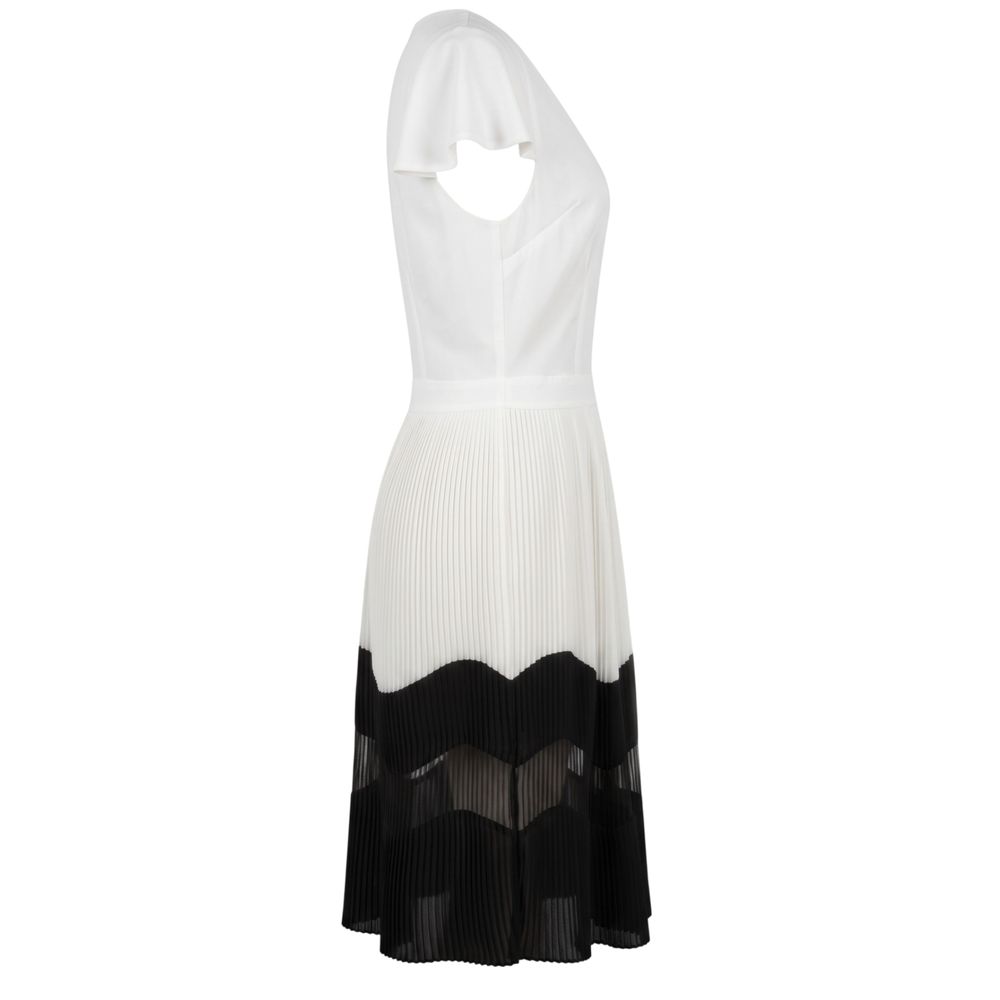 Trussardi Jeans Weißes Damenkleid aus Polyester