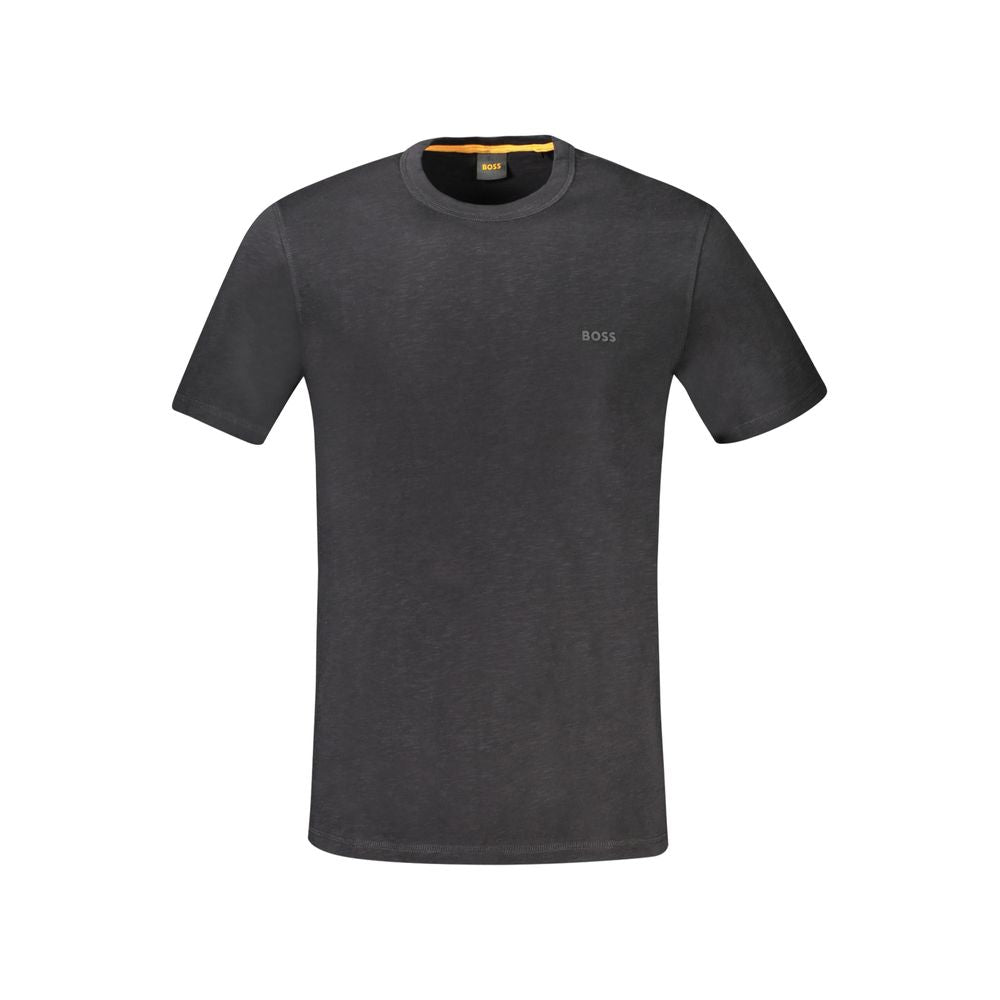 Hugo Boss Schwarzes Baumwoll-T-Shirt für Herren