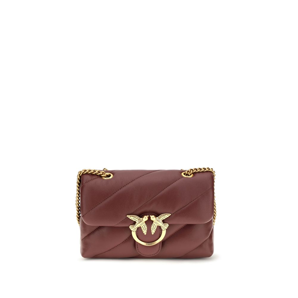 PINKO Schultertasche Bos Taurus aus bordeauxrotem Kalbsleder