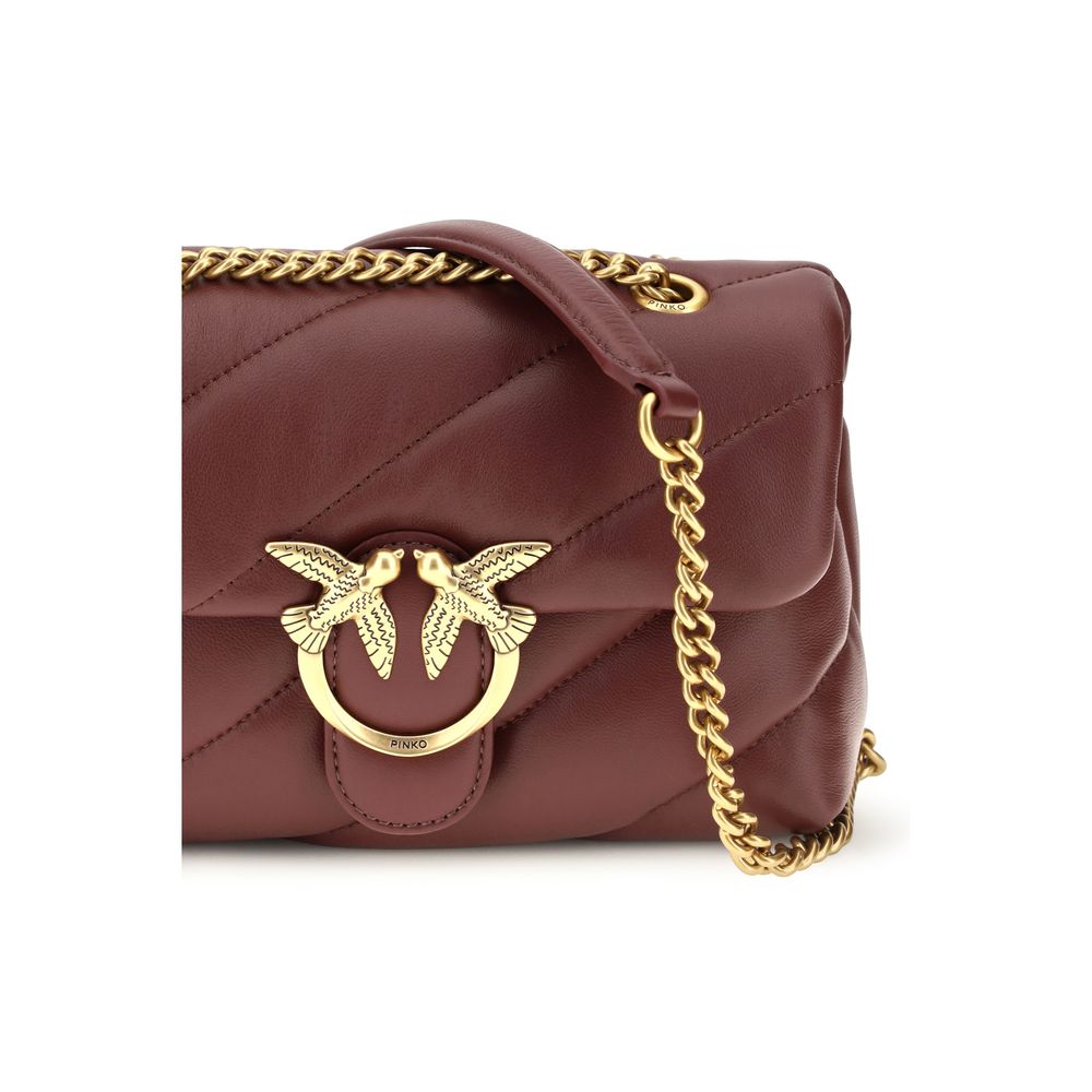 PINKO Schultertasche Bos Taurus aus bordeauxrotem Kalbsleder