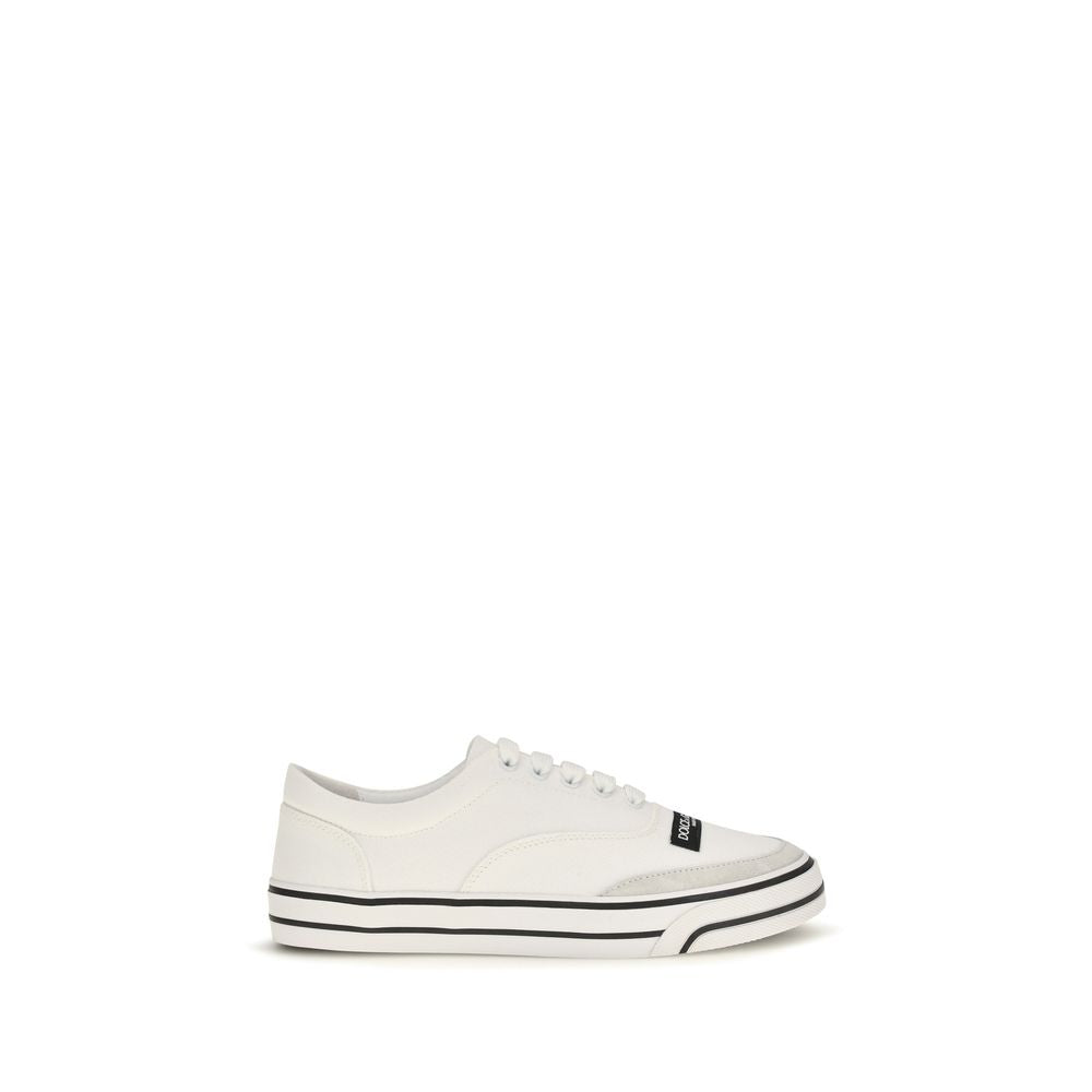 Dolce & Gabbana Weiße Low-Top-Sneaker aus Baumwolle