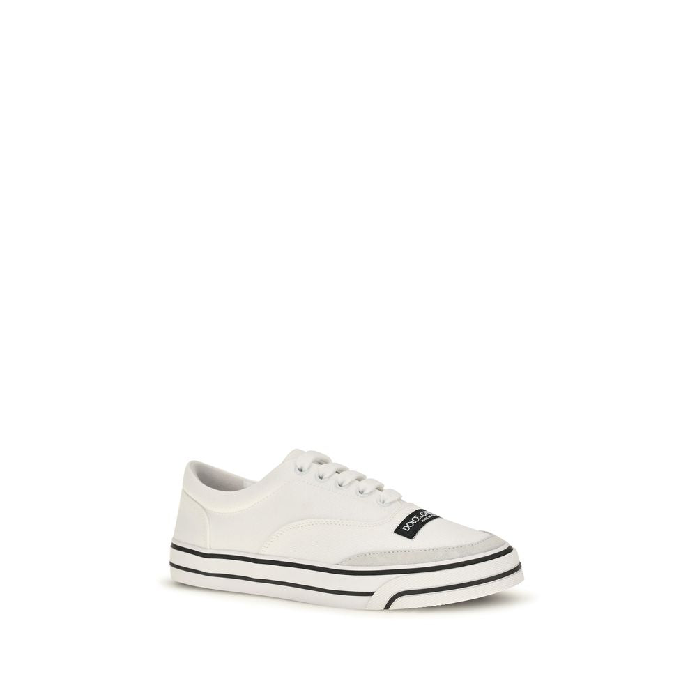 Dolce & Gabbana Weiße Low-Top-Sneaker aus Baumwolle