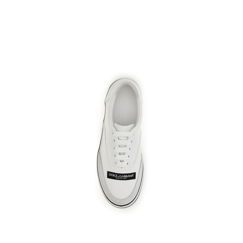 Dolce & Gabbana Weiße Low-Top-Sneaker aus Baumwolle