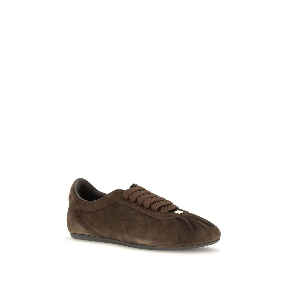 Dolce & Gabbana Braune Wildleder-Sneaker mit niedrigem Schaft