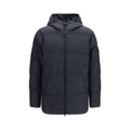 Stone Island Blaue Daunenjacke in voller Länge