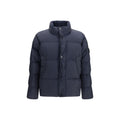Stone Island Blaue Polyamid-Jacke in voller Länge