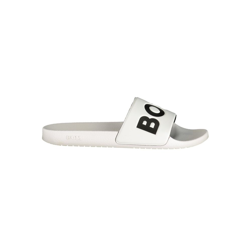 Hugo Boss Weiße Herren-Slipper aus Polyurethan
