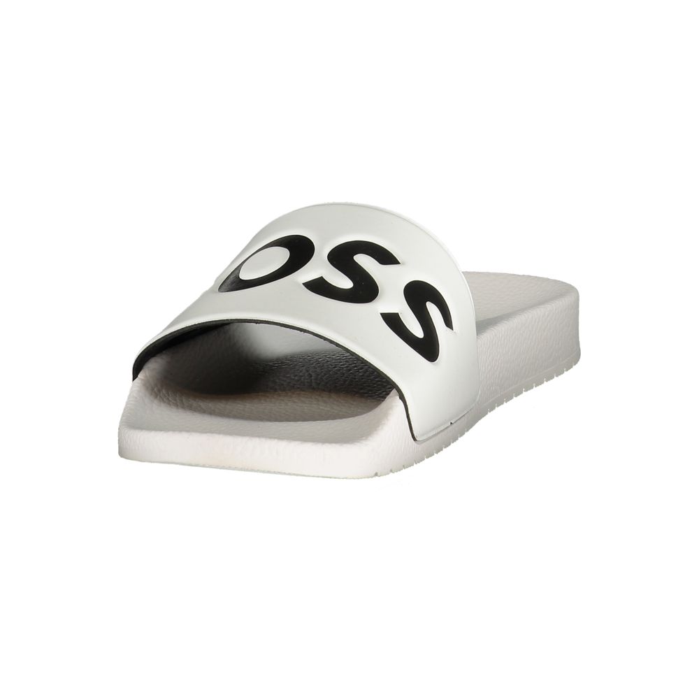 Hugo Boss Weiße Herren-Slipper aus Polyurethan