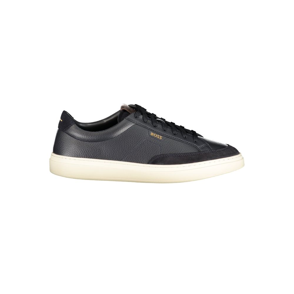 Hugo Boss Blaue Herren-Sneaker aus Leder