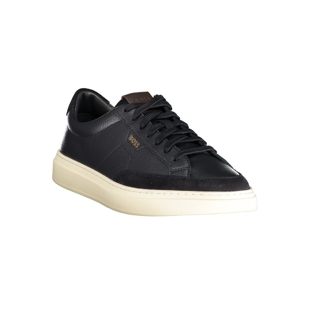 Hugo Boss Blaue Herren-Sneaker aus Leder