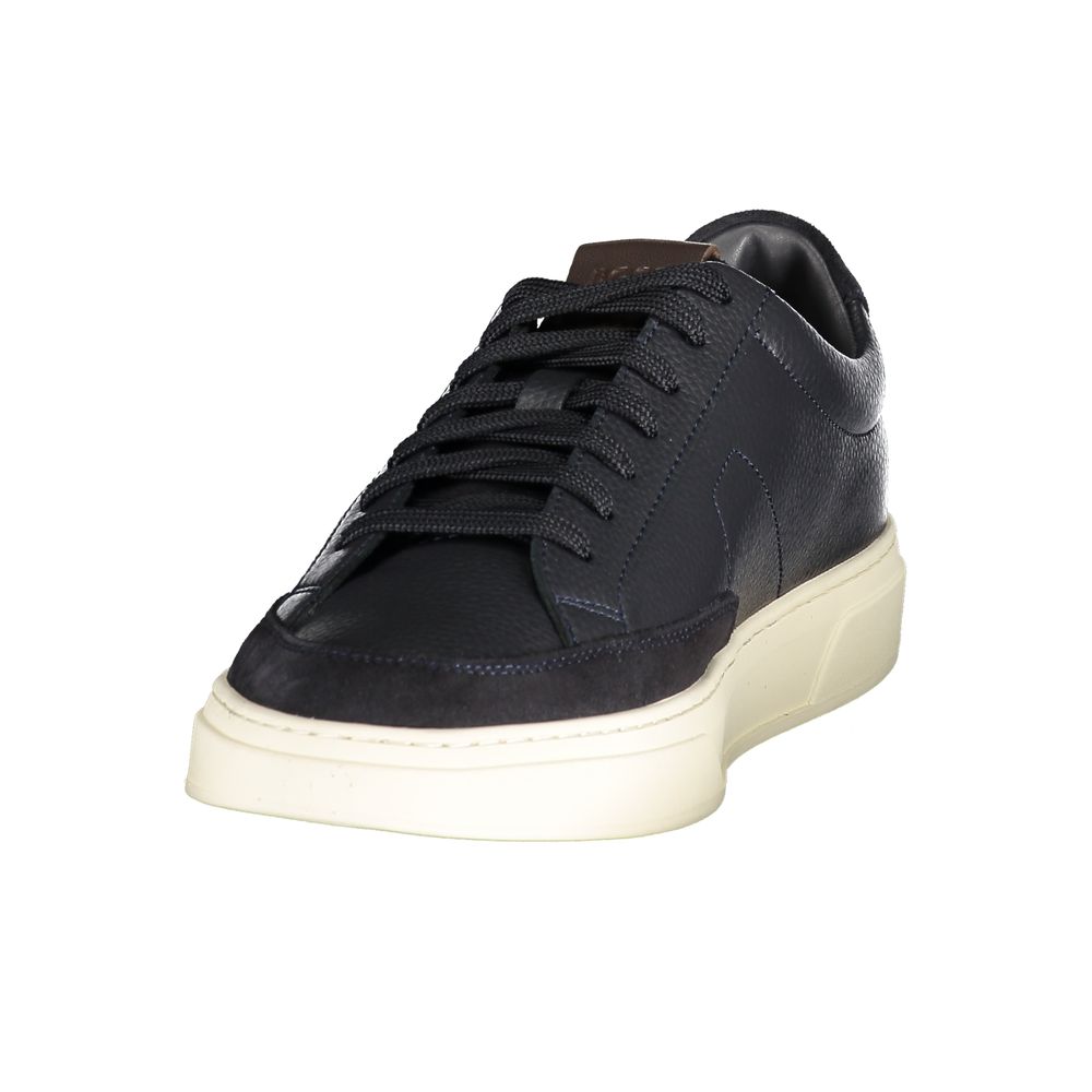 Hugo Boss Blaue Herren-Sneaker aus Leder