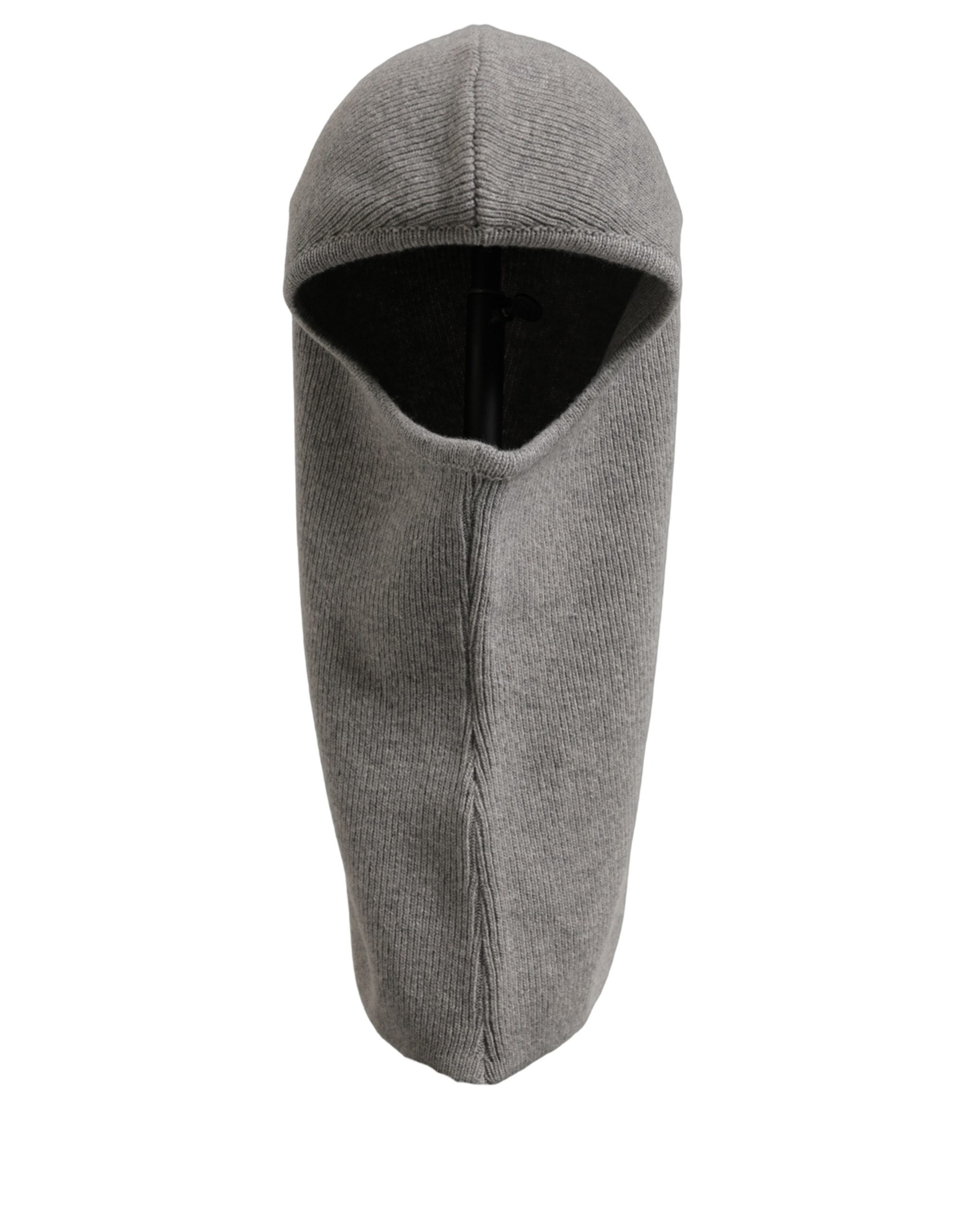 Dolce & Gabbana Herren Grau Rippstrick Sturmhaube One Size Mütze