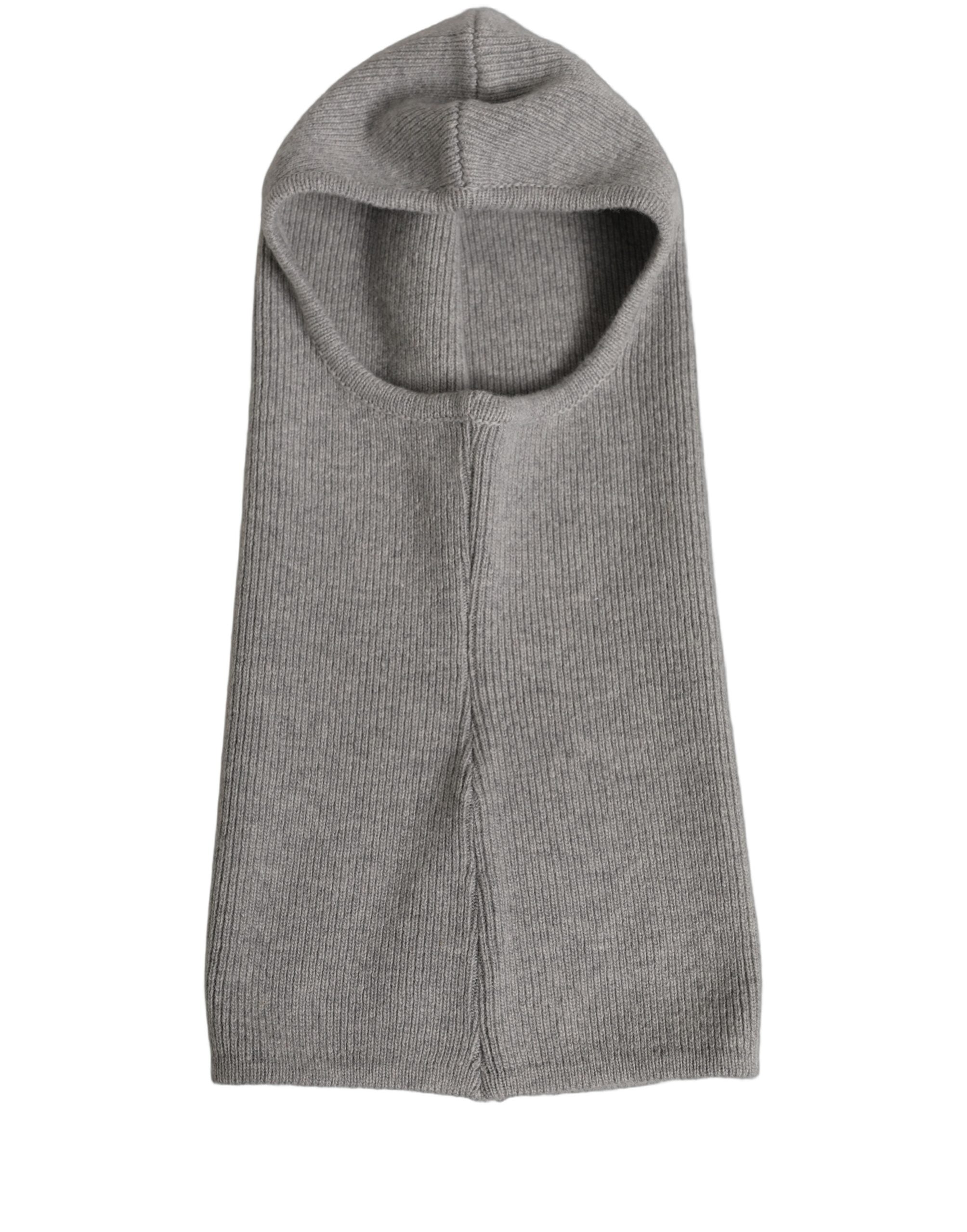 Dolce & Gabbana Herren Grau Rippstrick Sturmhaube One Size Mütze