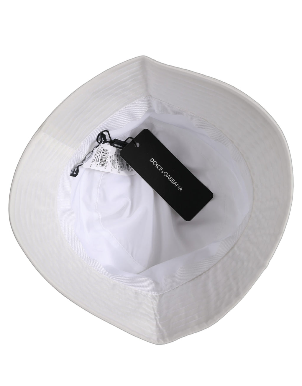 Dolce & Gabbana Herren Weißer Nylon Fischerhut mit breiter Krempe