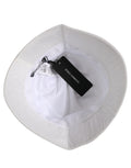 Dolce & Gabbana Herren Weißer Nylon Fischerhut mit breiter Krempe