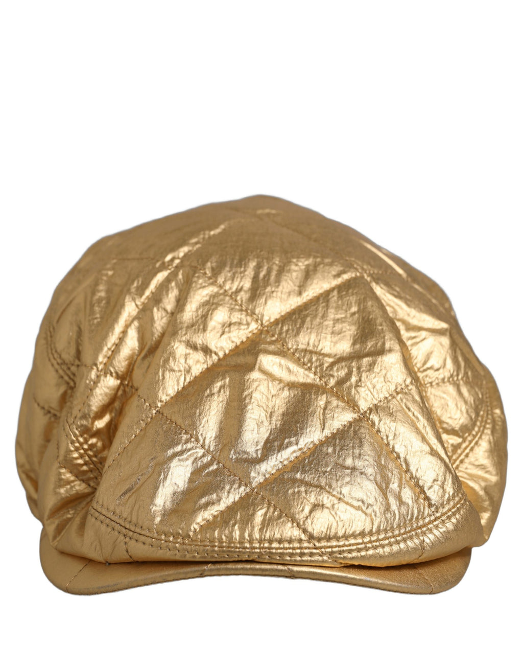 Dolce & Gabbana Herren Goldfarbene, breit gesteppte Newsboy Capello Mütze