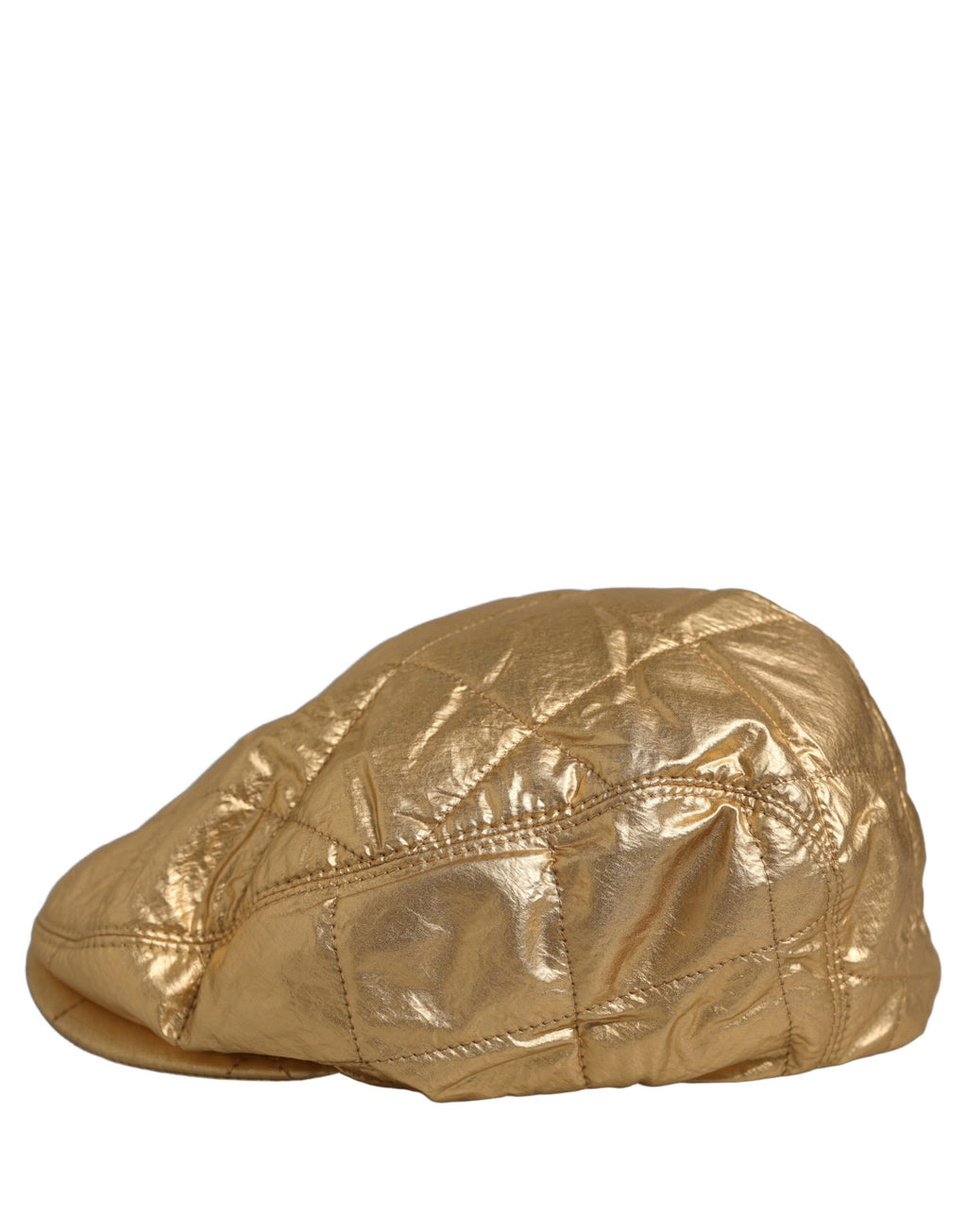 Dolce & Gabbana Herren Goldfarbene, breit gesteppte Newsboy Capello Mütze