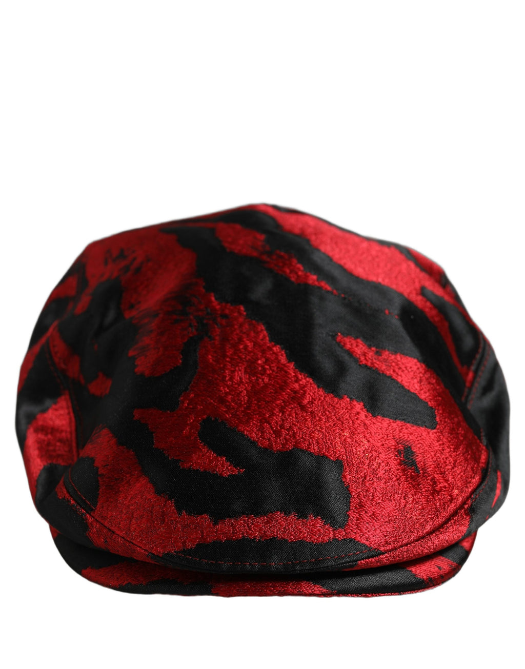 Dolce & Gabbana Herren Mütze "Newsboy Capello" aus Baumwolle in Rot und Schwarz gestreift