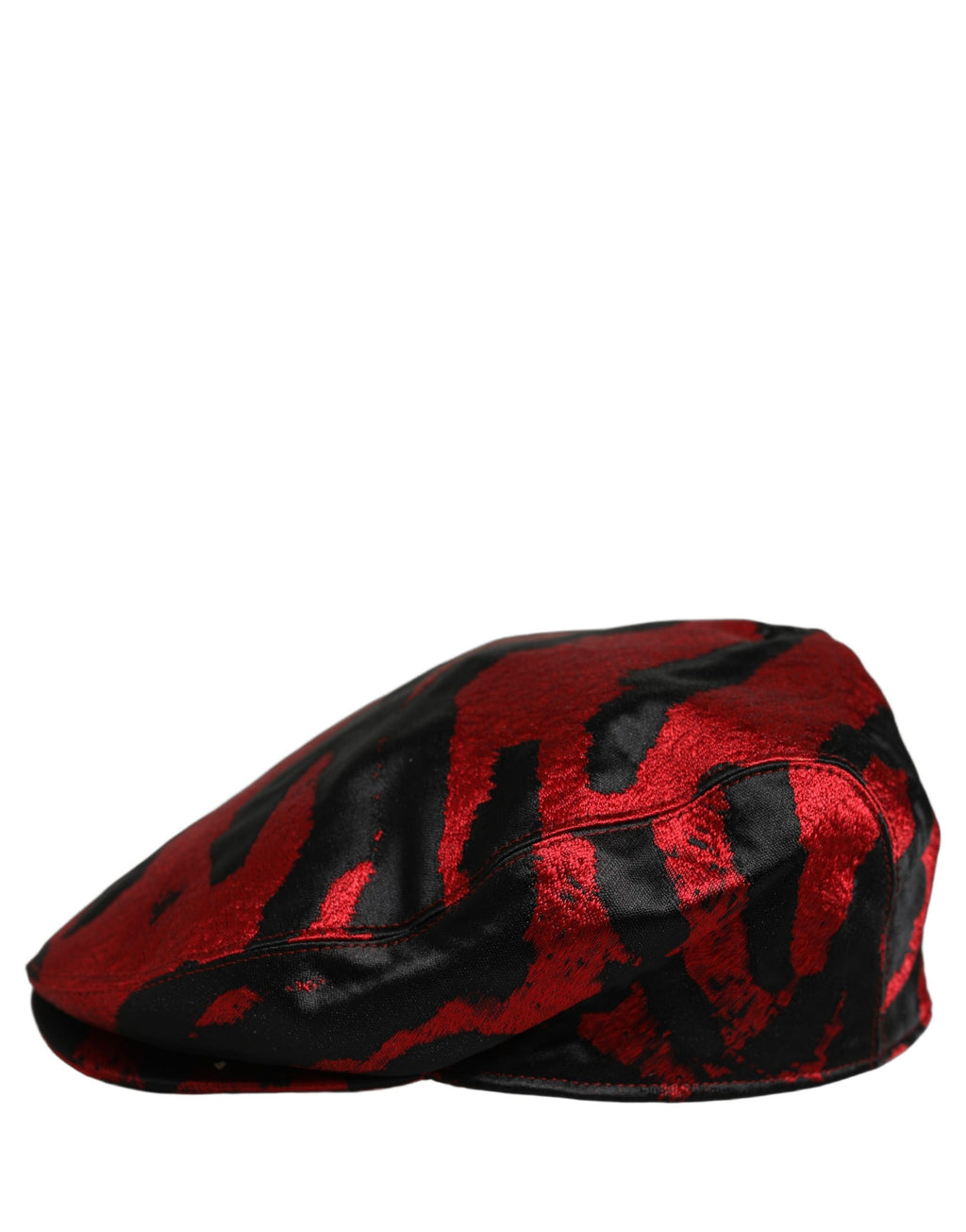 Dolce & Gabbana Herren Mütze "Newsboy Capello" aus Baumwolle in Rot und Schwarz gestreift
