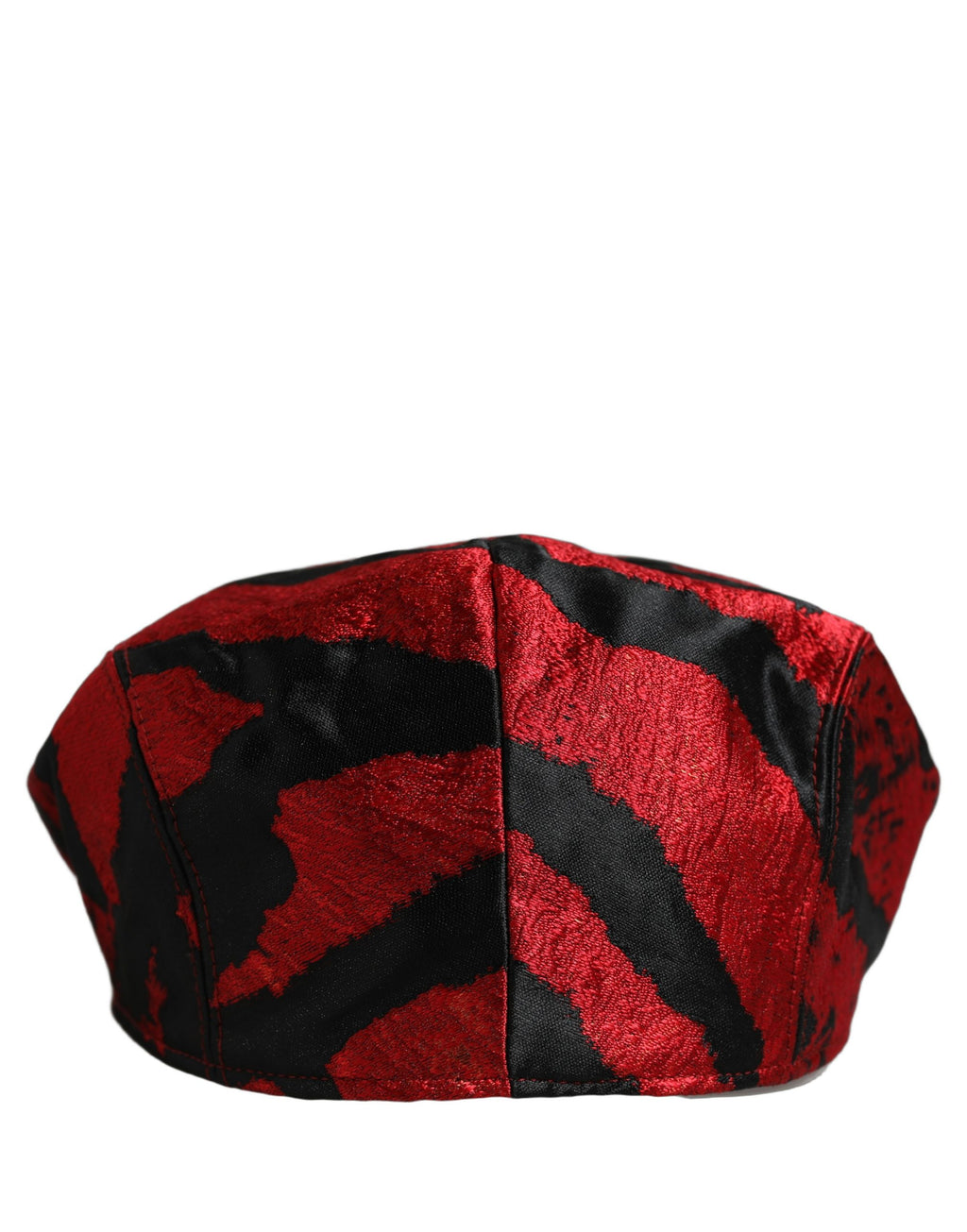 Dolce & Gabbana Herren Mütze "Newsboy Capello" aus Baumwolle in Rot und Schwarz gestreift