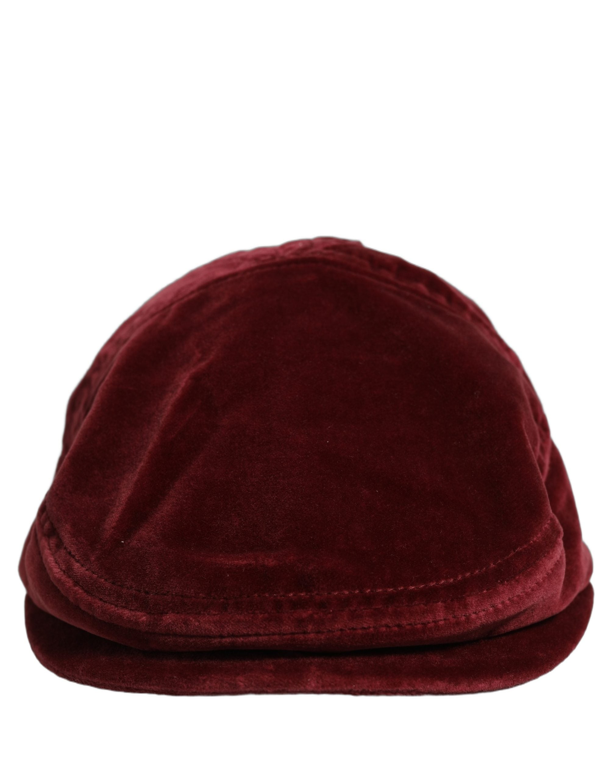 Dolce & Gabbana Herren Dunkelroter Baumwoll-Newsboy-Capello-Cabbie-Hut