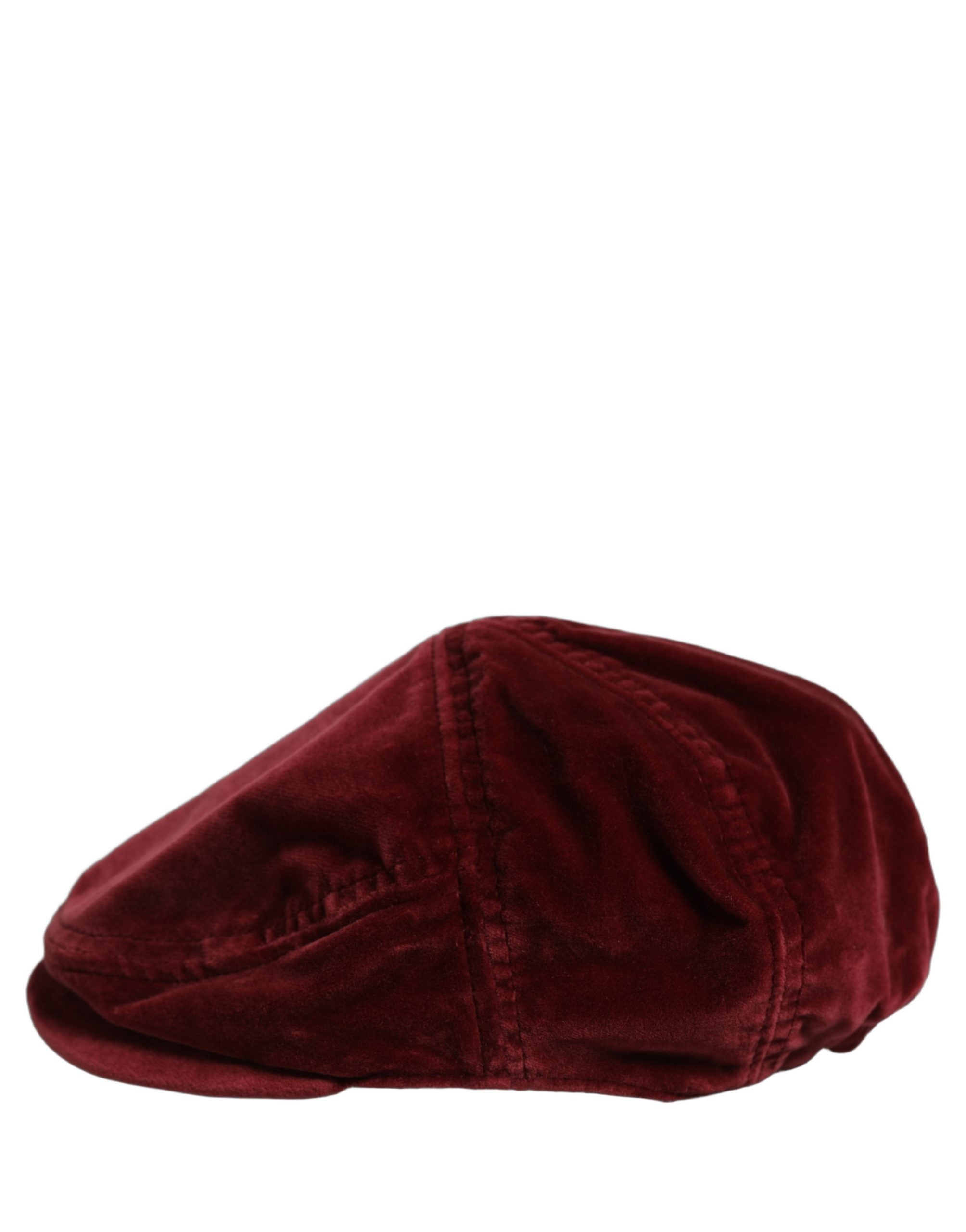 Dolce & Gabbana Herren Dunkelroter Baumwoll-Newsboy-Capello-Cabbie-Hut
