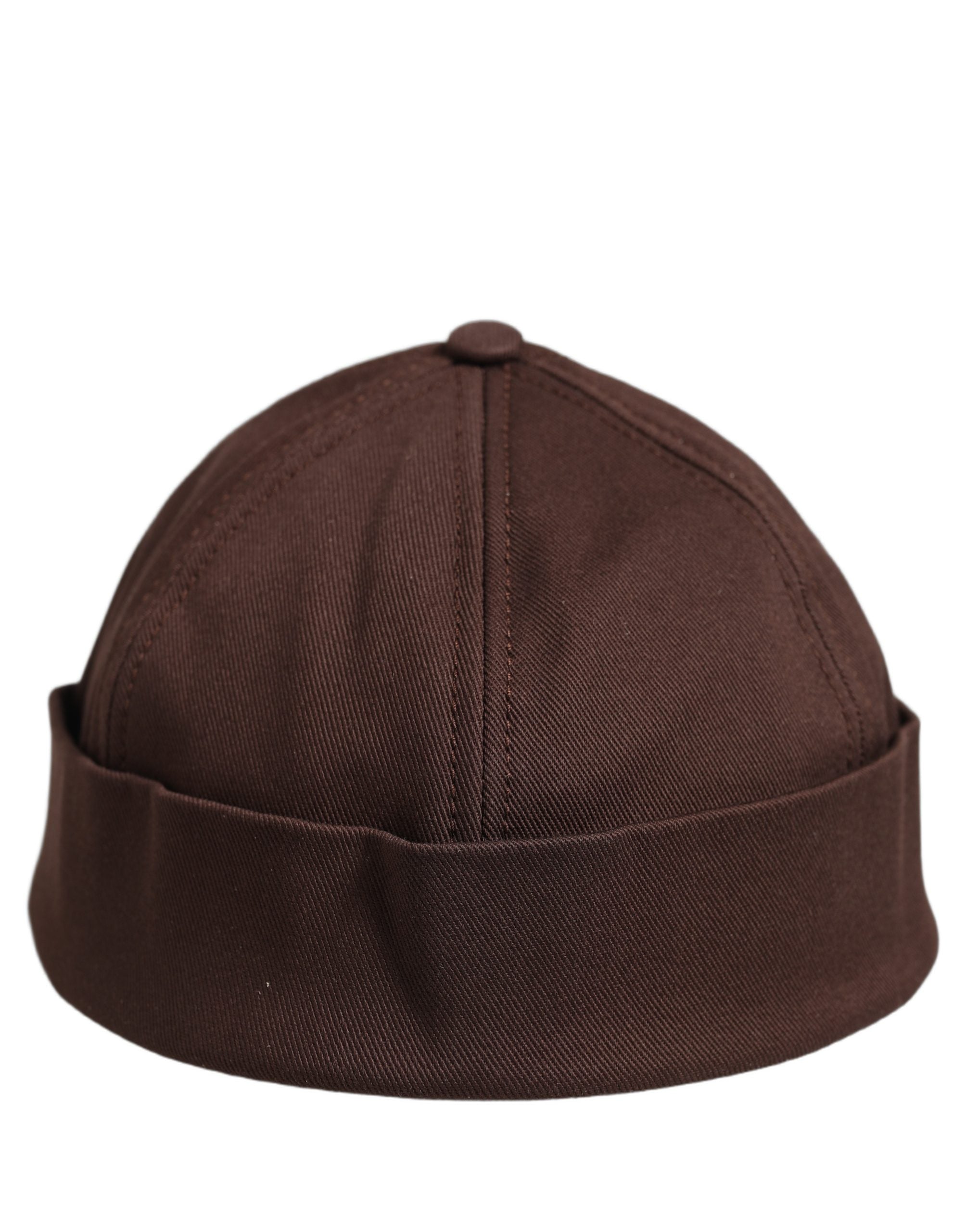 Dolce & Gabbana Herren Braune Baumwoll Docker Capello Krempenlose Mütze