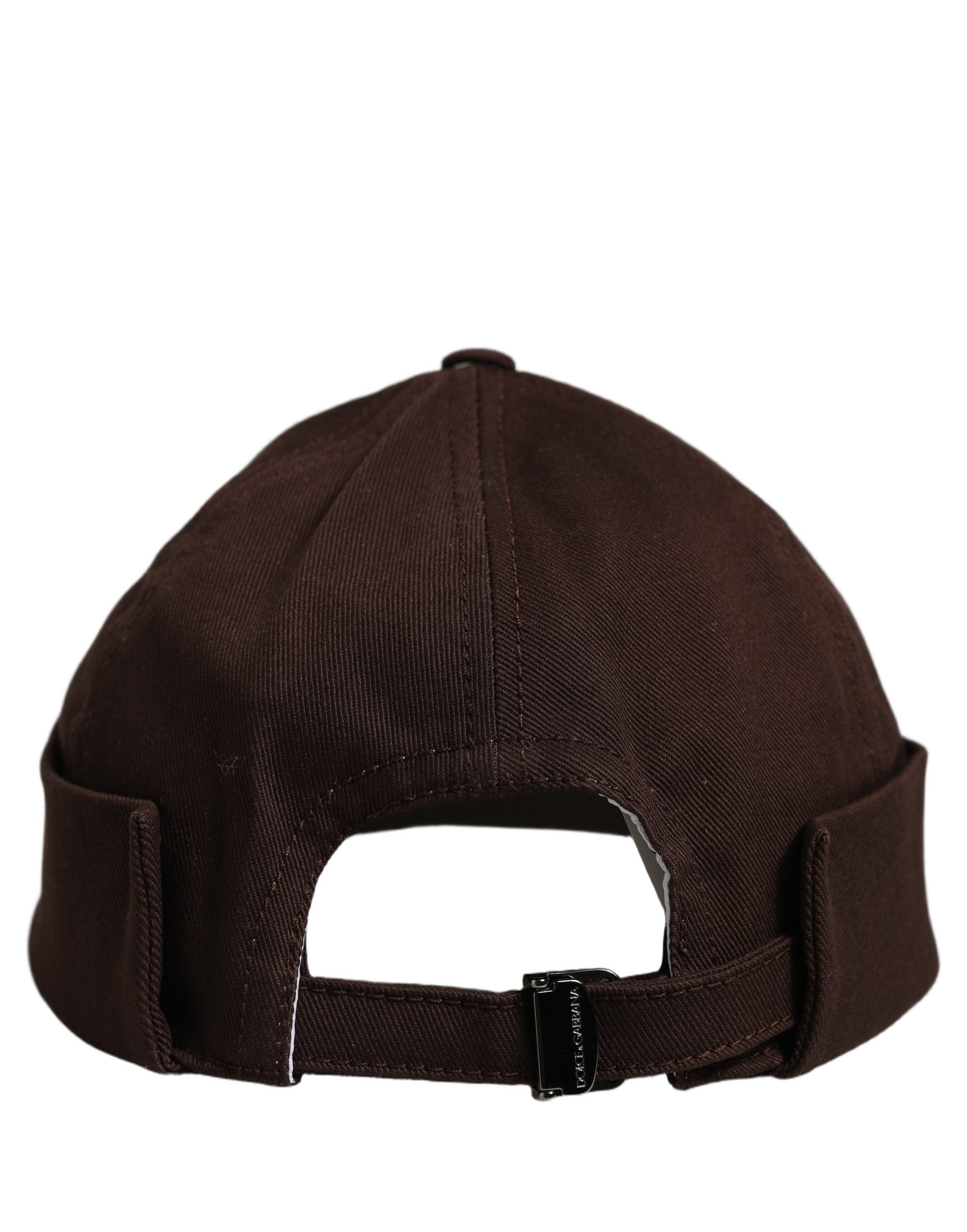 Dolce & Gabbana Herren Braune Baumwoll Docker Capello Krempenlose Mütze