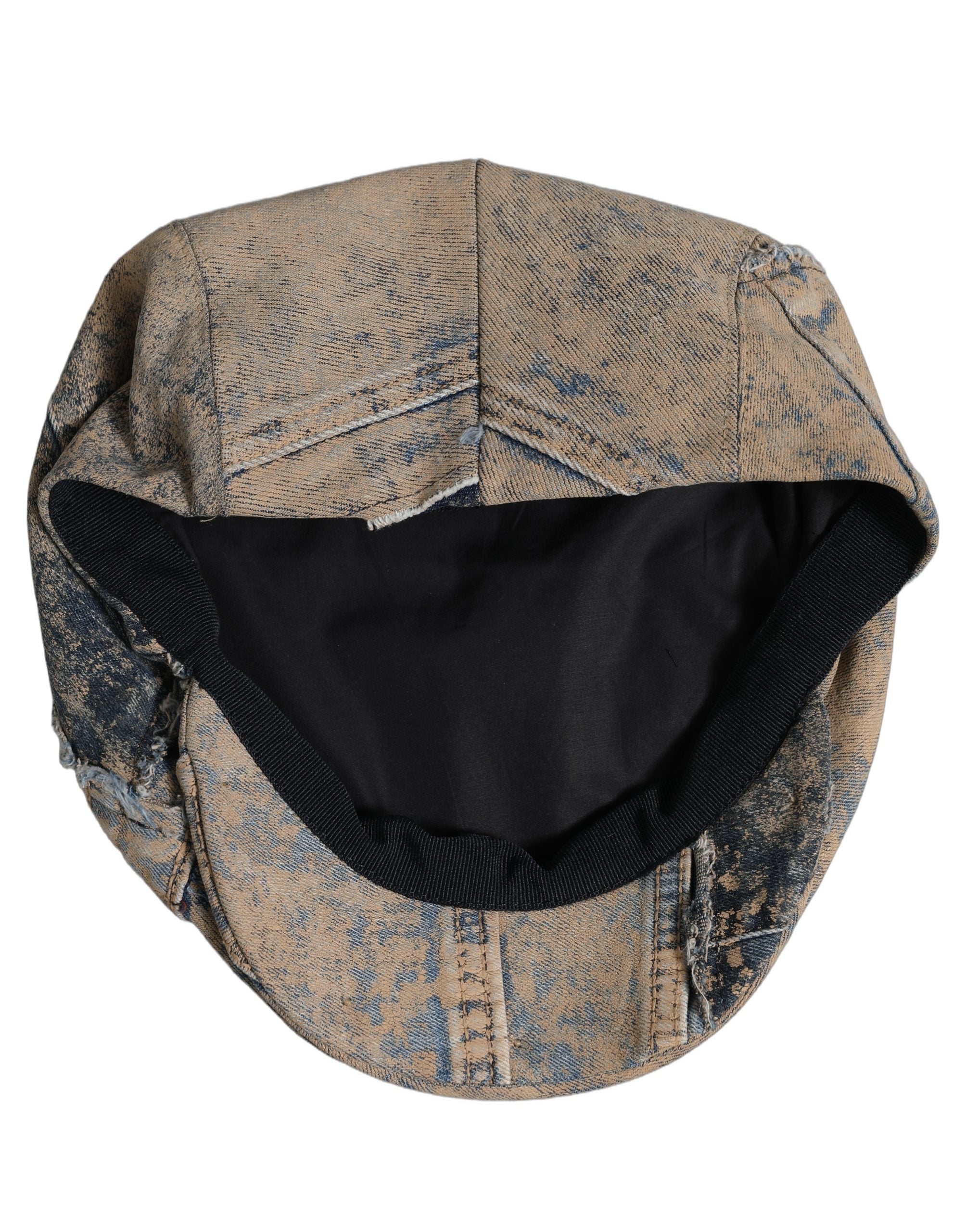 Dolce & Gabbana Braune Baumwoll-Denim-Schiebermütze
