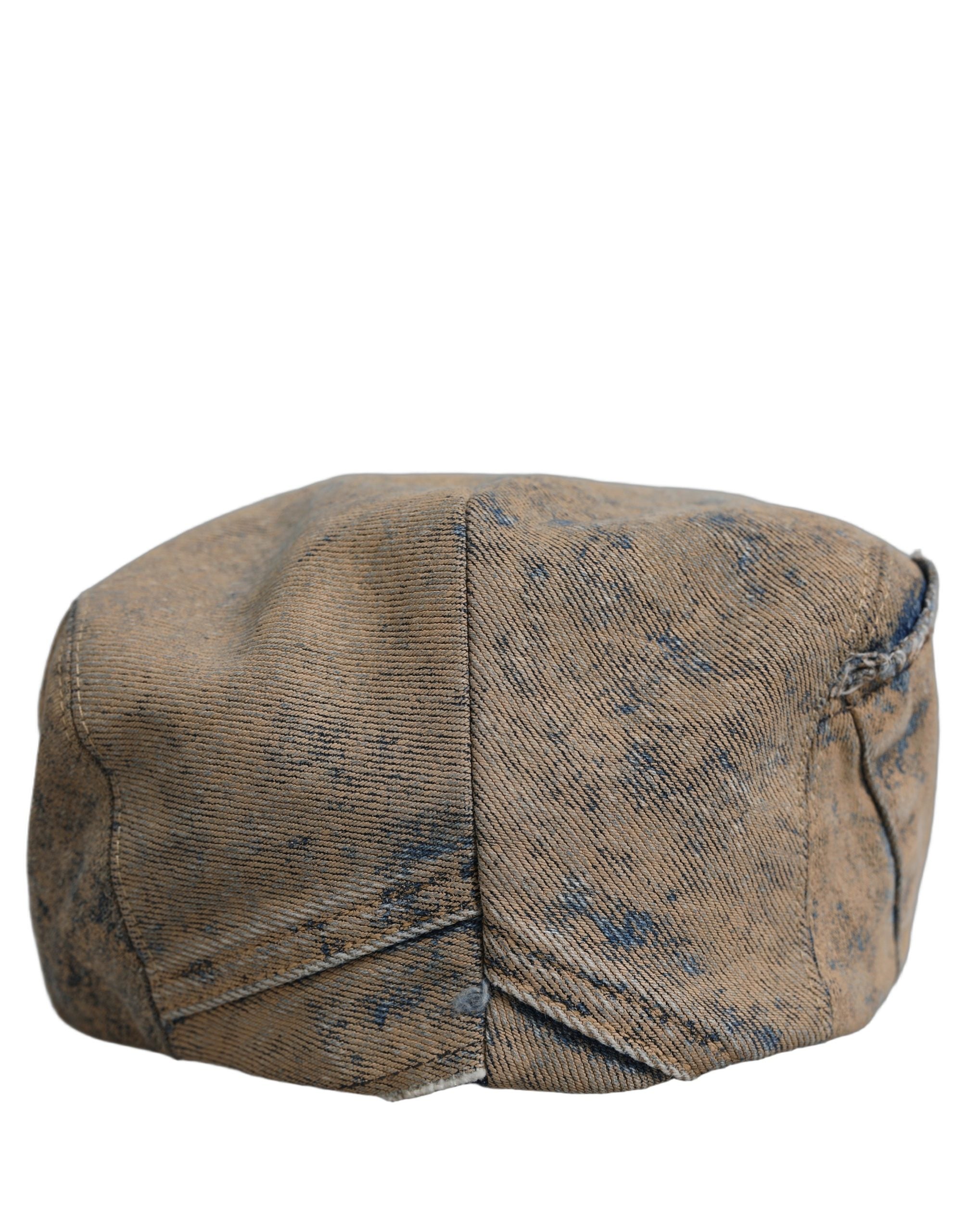 Dolce & Gabbana Braune Baumwoll-Denim-Schiebermütze