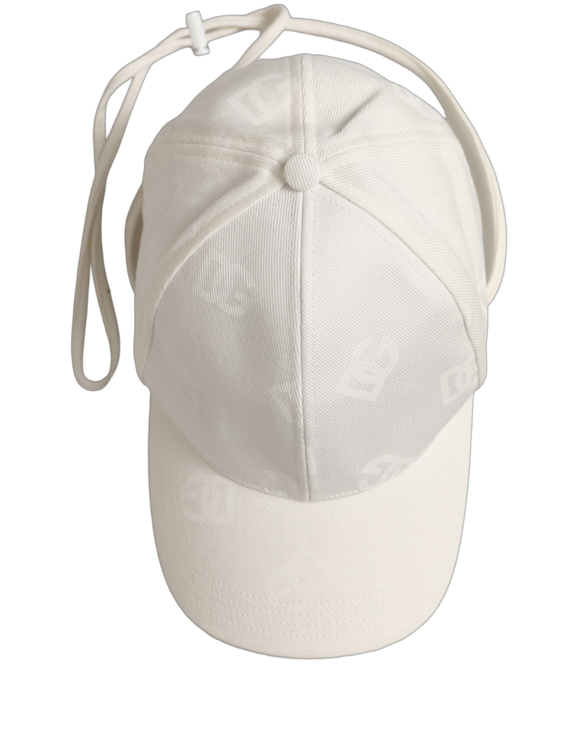 Dolce & Gabbana Herren Baseballkappe aus weißer Baumwolle mit Stretch-Anteil