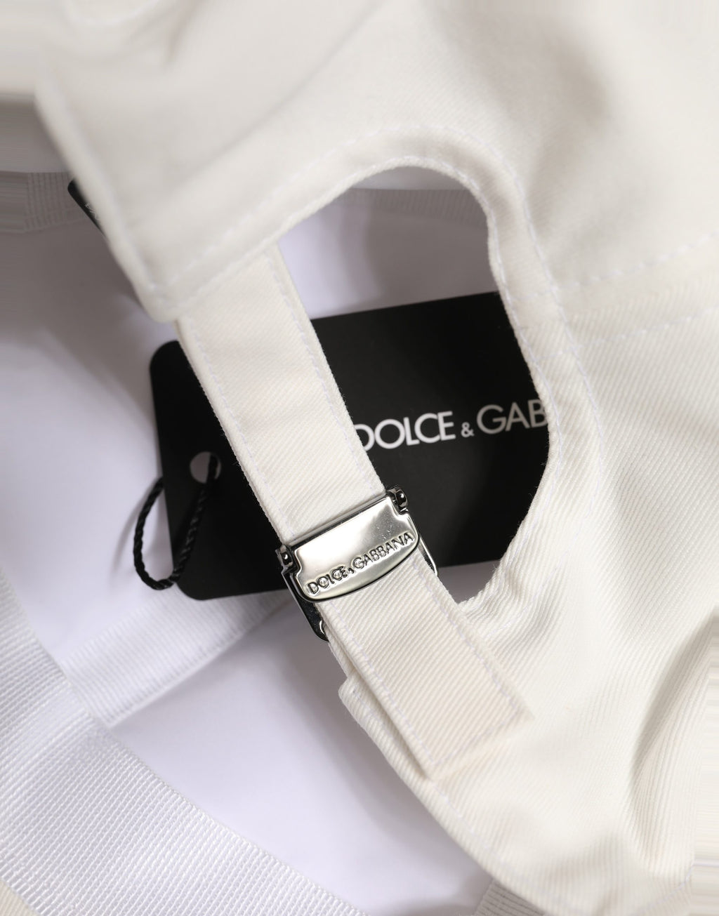 Dolce & Gabbana Herren Baseballkappe aus weißer Baumwolle, 6-Bahnen-Design