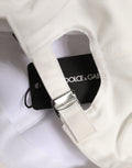 Dolce & Gabbana Herren Baseballkappe aus weißer Baumwolle, 6-Bahnen-Design