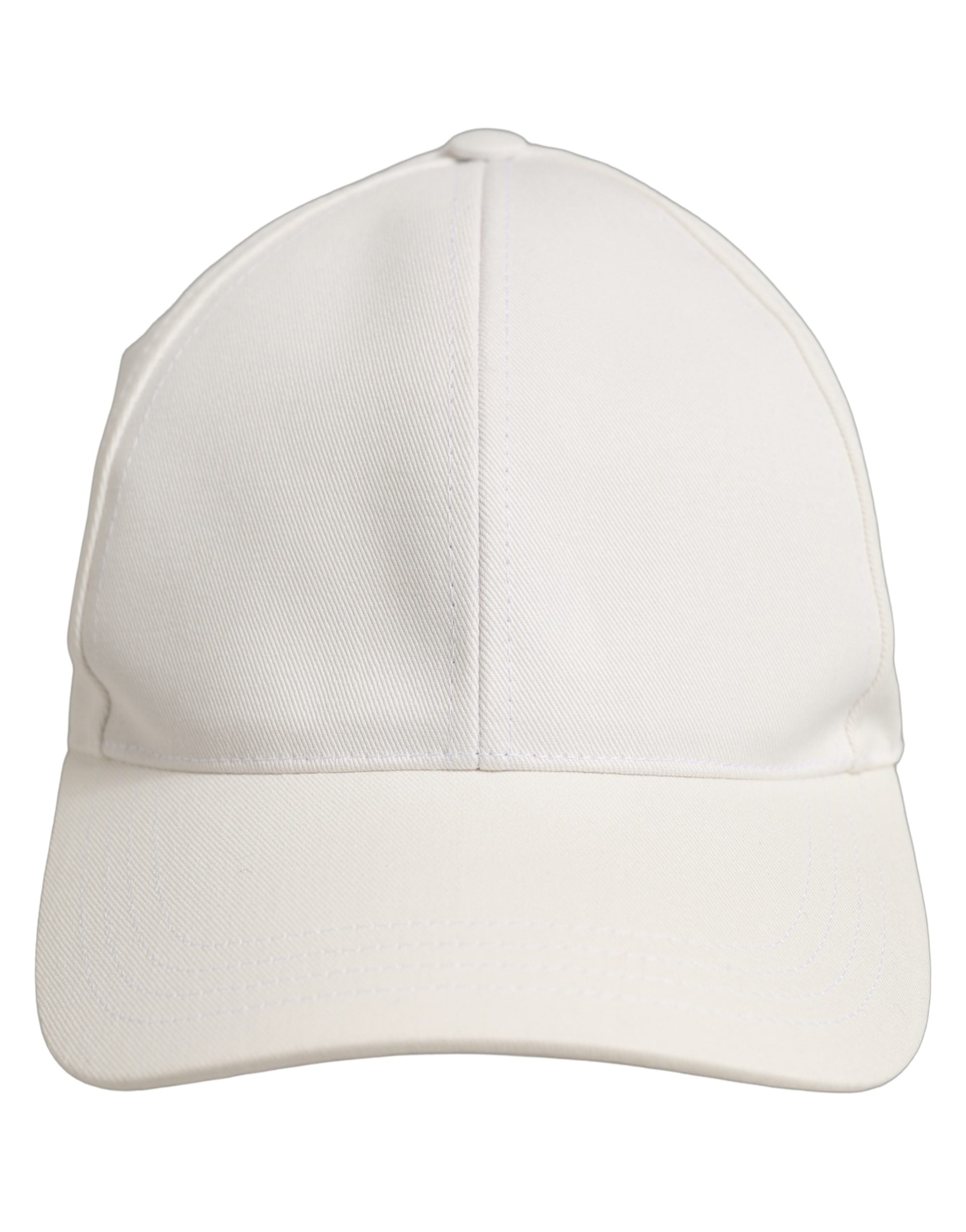 Dolce & Gabbana Herren Baseballkappe aus weißer Baumwolle, 6-Bahnen-Design