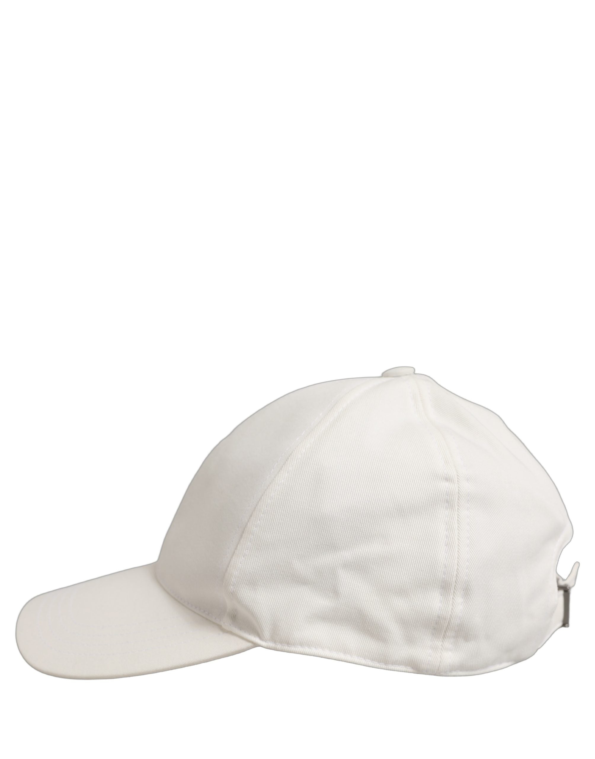 Dolce & Gabbana Herren Baseballkappe aus weißer Baumwolle, 6-Bahnen-Design