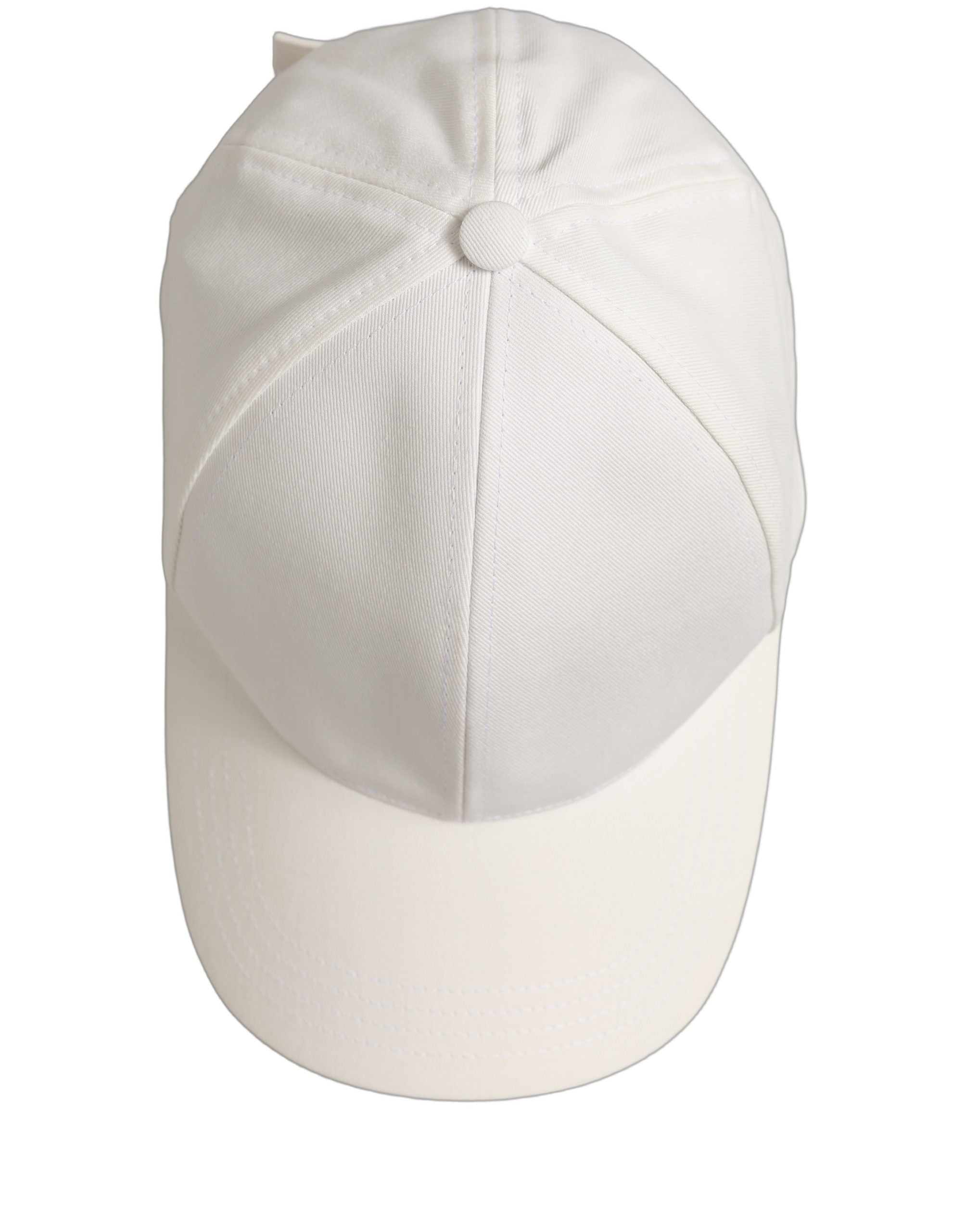 Dolce & Gabbana Herren Baseballkappe aus weißer Baumwolle, 6-Bahnen-Design