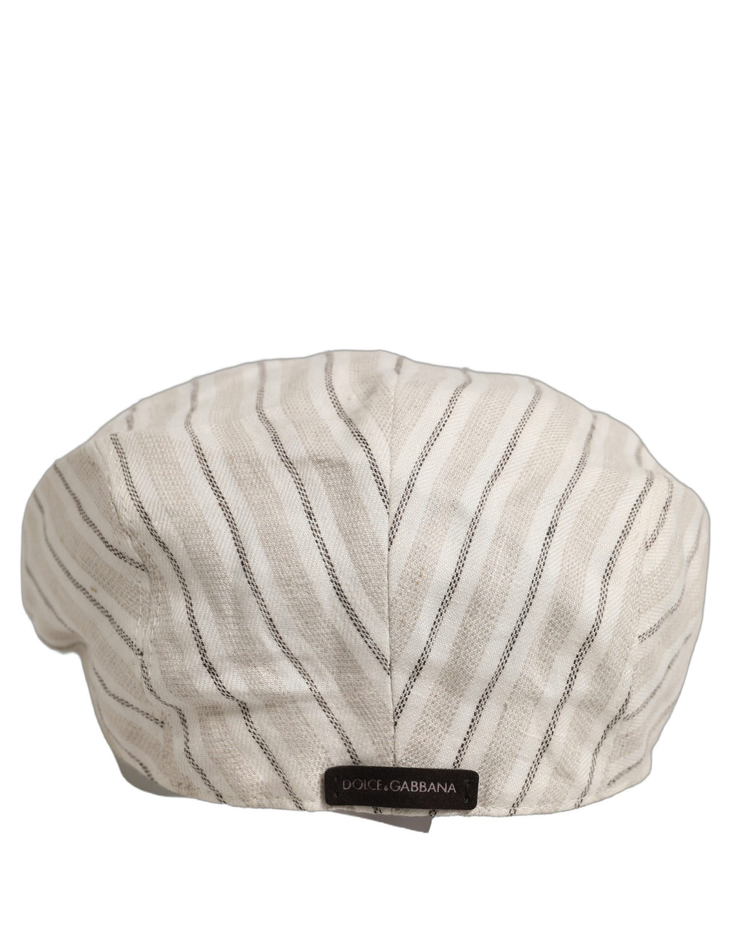 Dolce & Gabbana Herren Off-White Gestreifte Schirmmütze aus Leinen