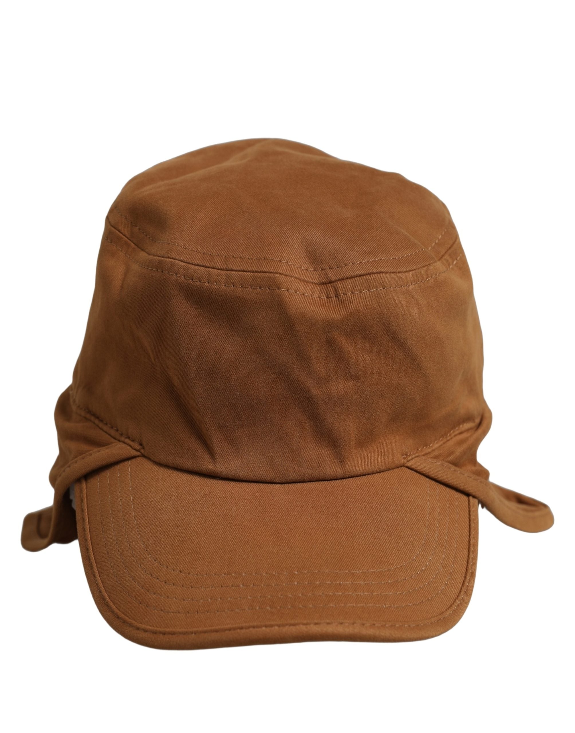 Dolce & Gabbana Herren Baseballcap aus Baumwolle in Braun mit doppeltem Schirm