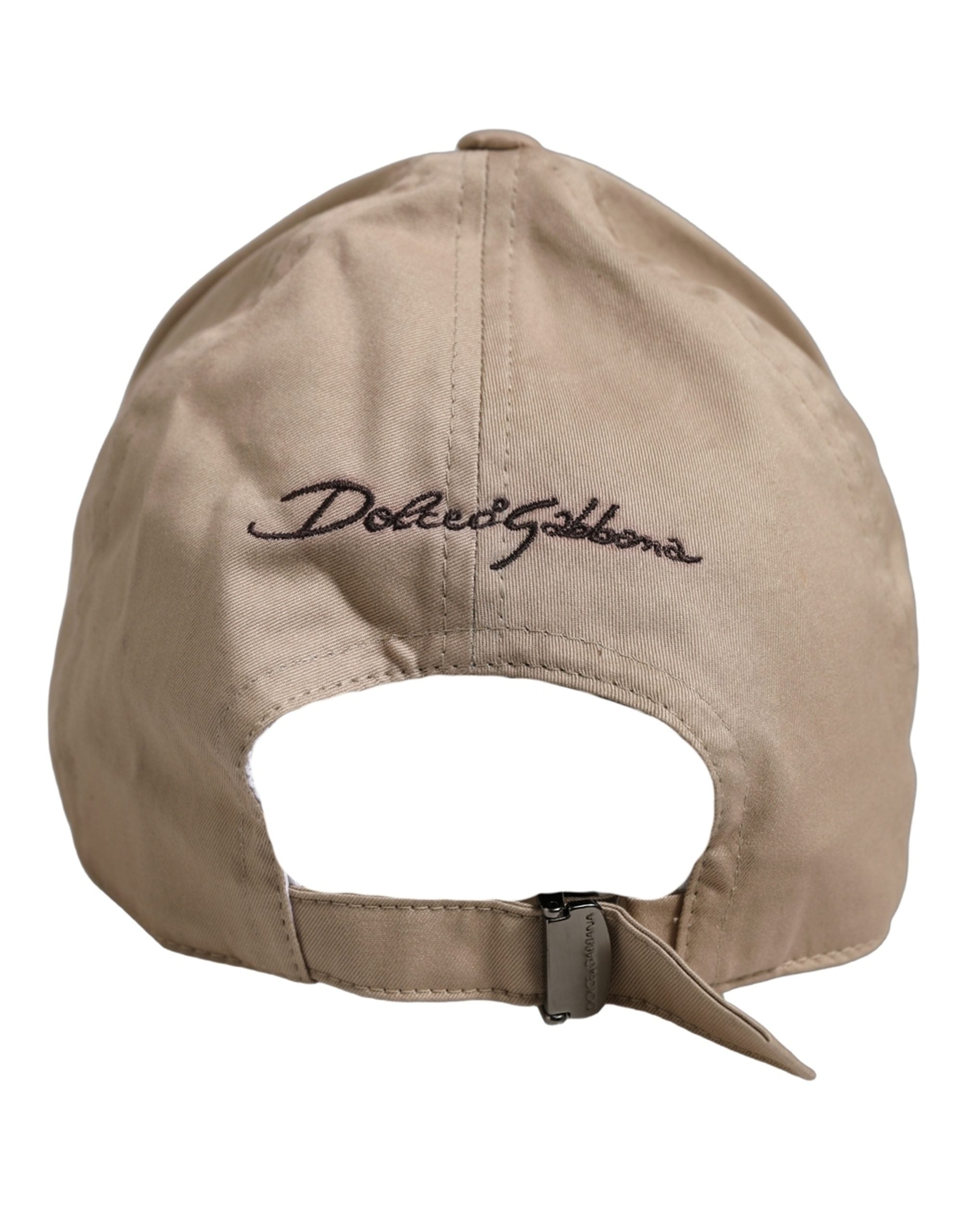 Dolce & Gabbana Herren Baseballkappe aus Baumwolle mit Stretchanteil in Beige