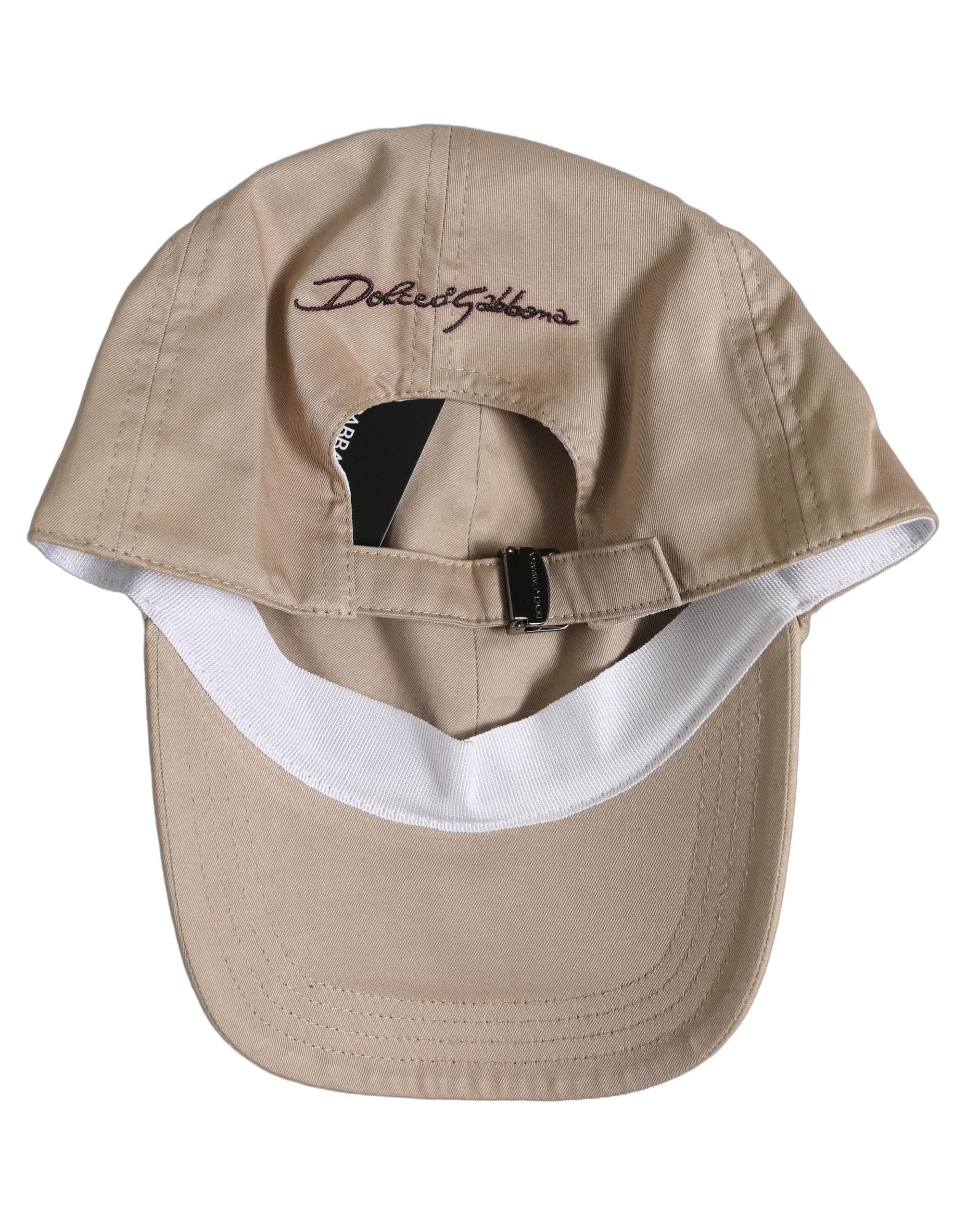 Dolce & Gabbana Herren Baseballkappe aus Baumwolle mit Stretchanteil in Beige