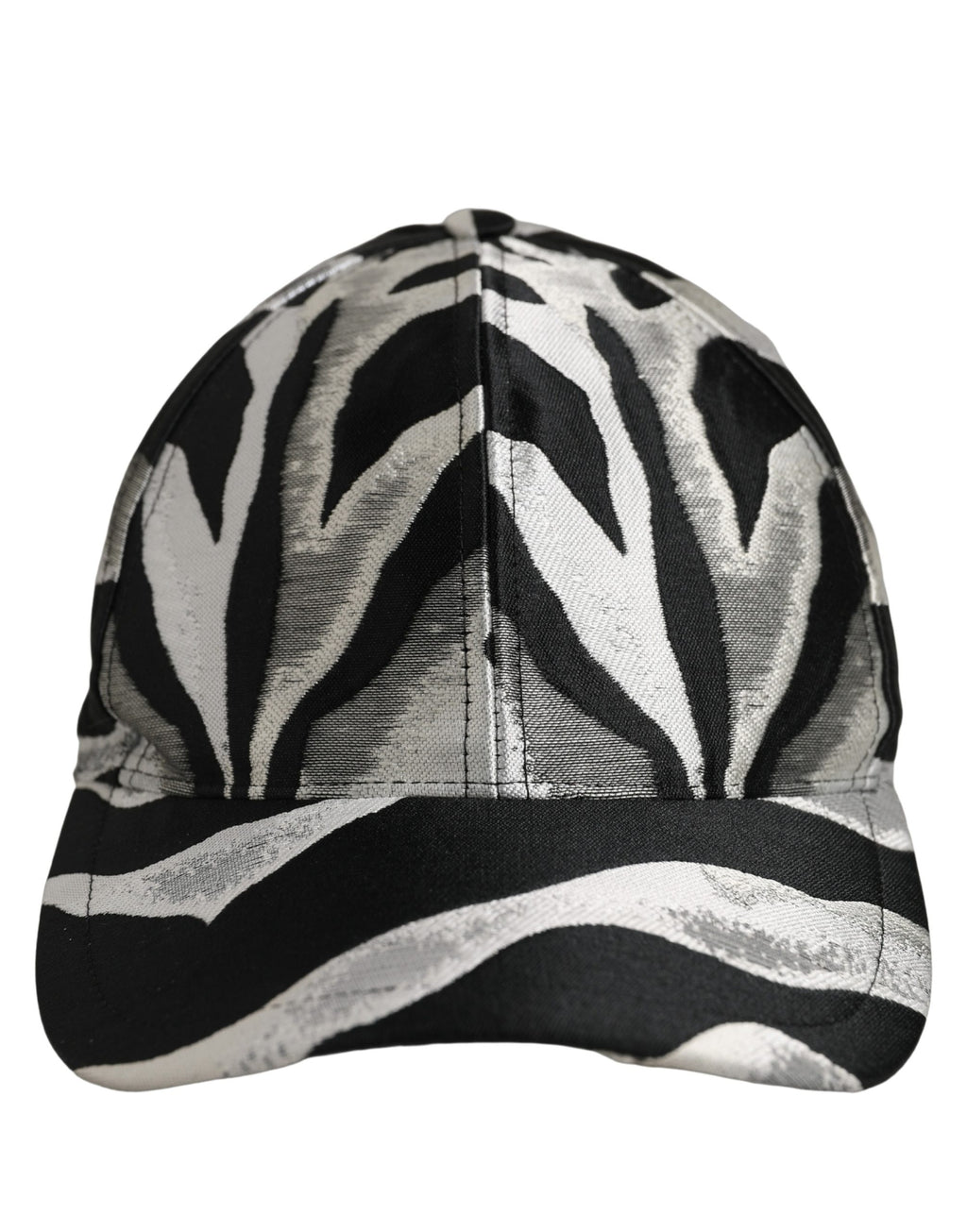 Dolce & Gabbana Herren Baseball Cap in Schwarz mit Silbernem Zebramuster