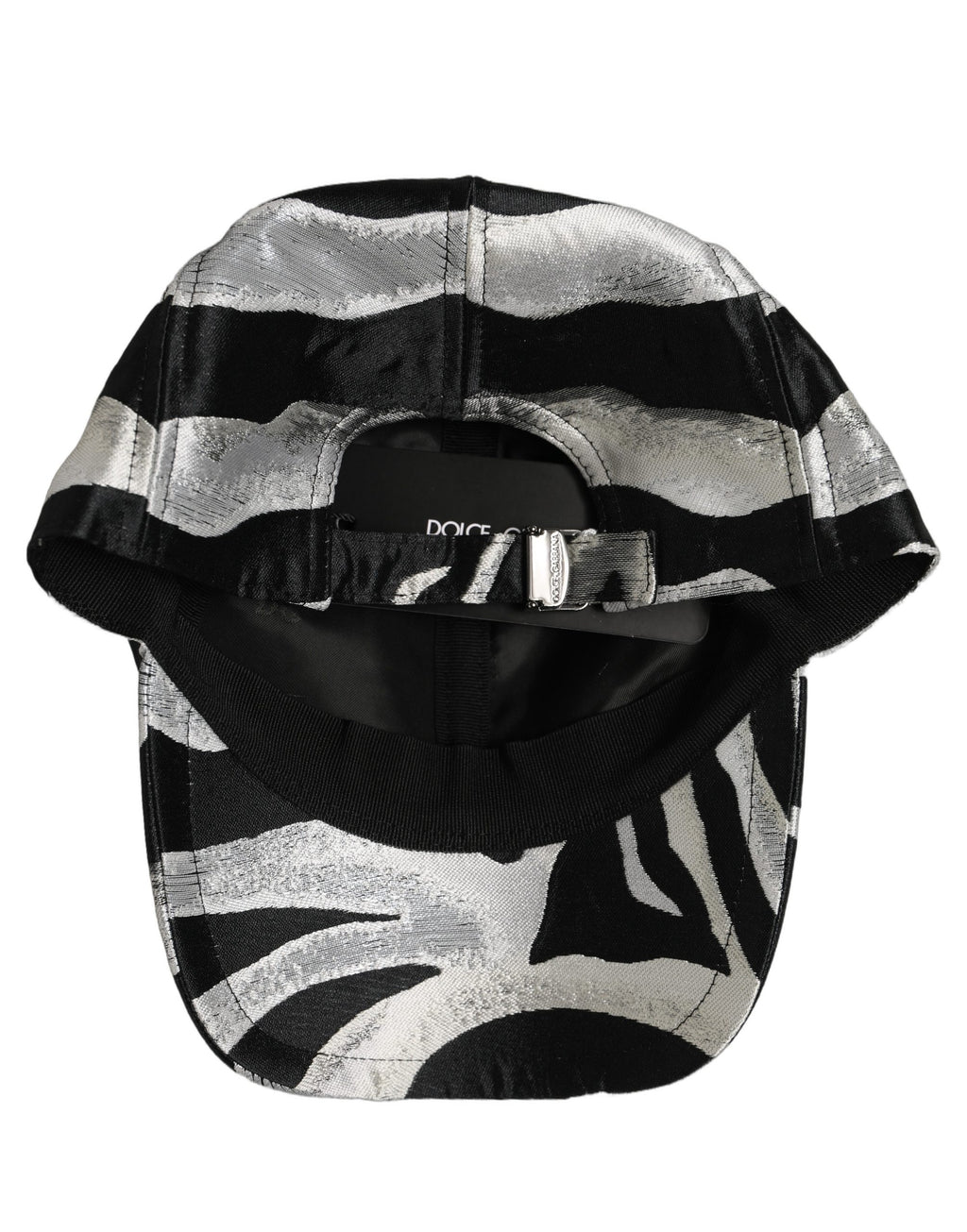 Dolce & Gabbana Herren Baseball Cap in Schwarz mit Silbernem Zebramuster