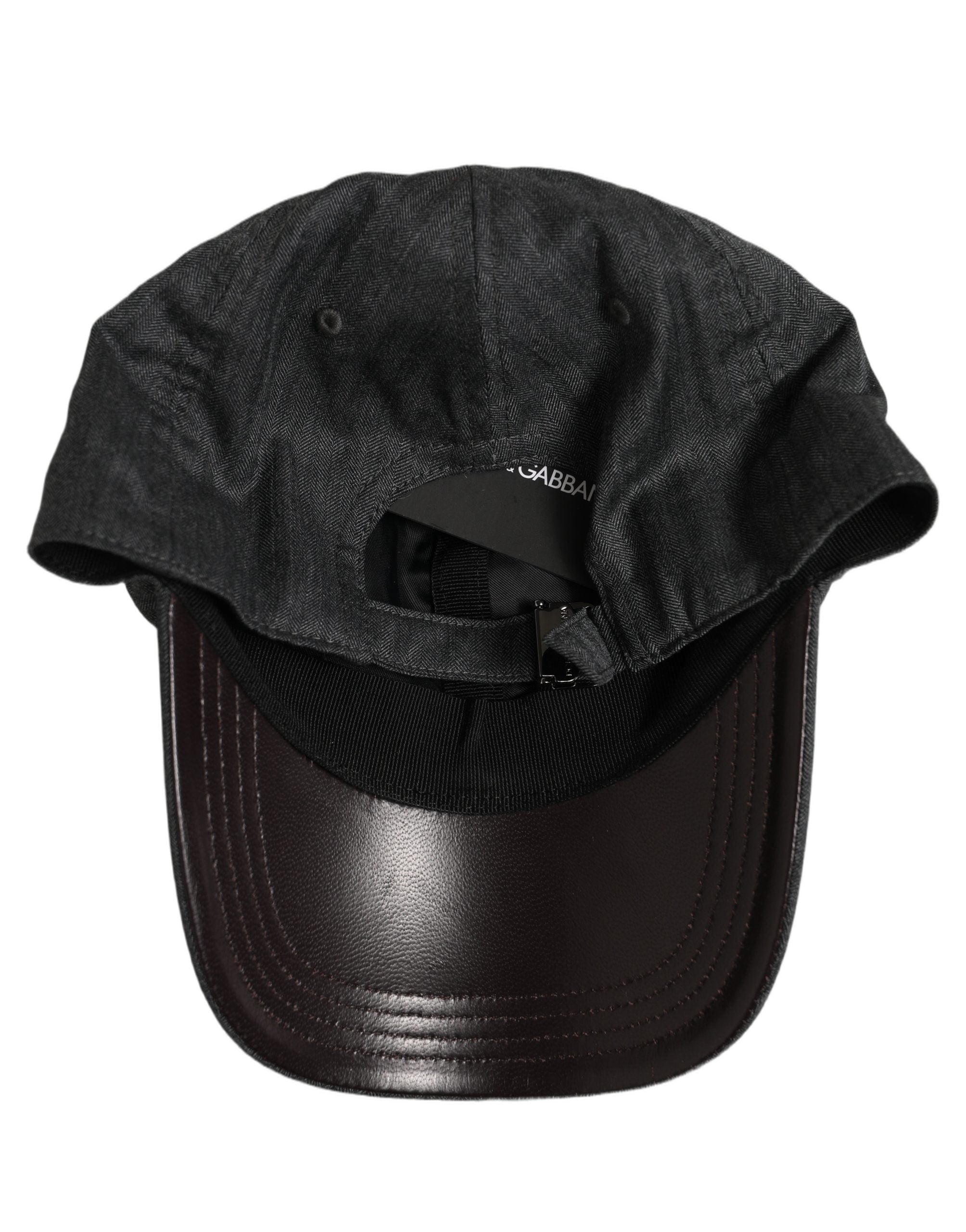 Dolce & Gabbana Herren Baseball Cap in Dunkelgrau mit Fischgrätmuster