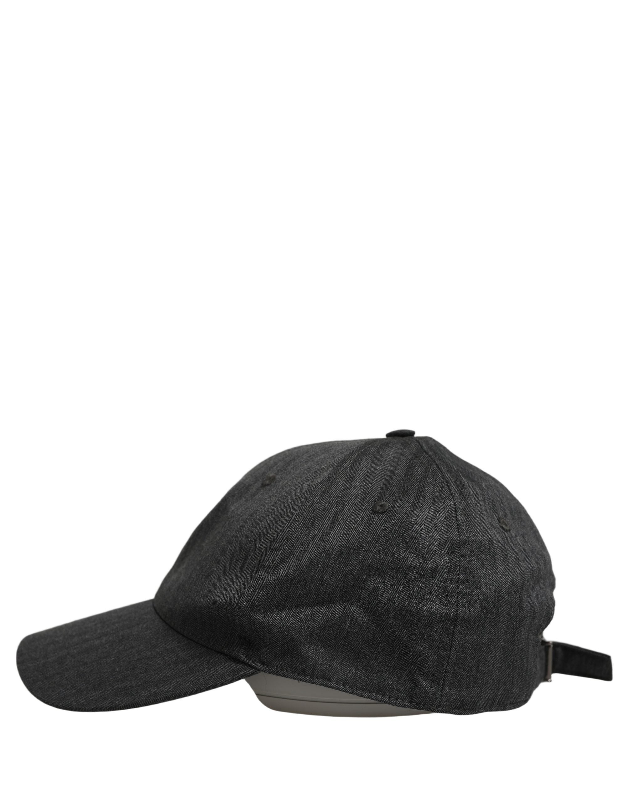 Dolce & Gabbana Herren Baseball Cap in Dunkelgrau mit Fischgrätmuster