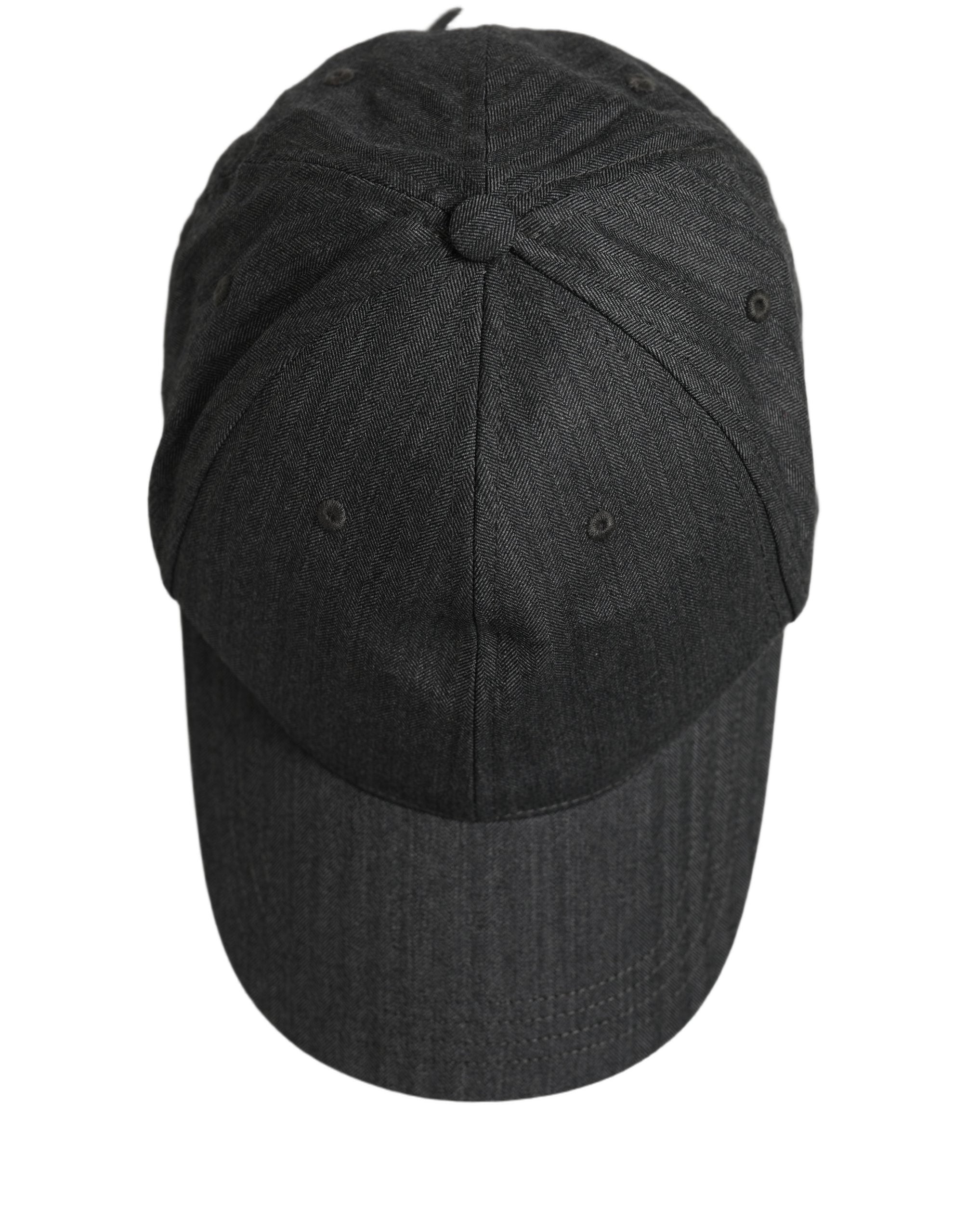 Dolce & Gabbana Herren Baseball Cap in Dunkelgrau mit Fischgrätmuster