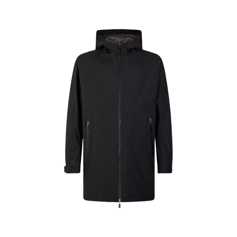 Herno Schwarzer Polyester-Mantel