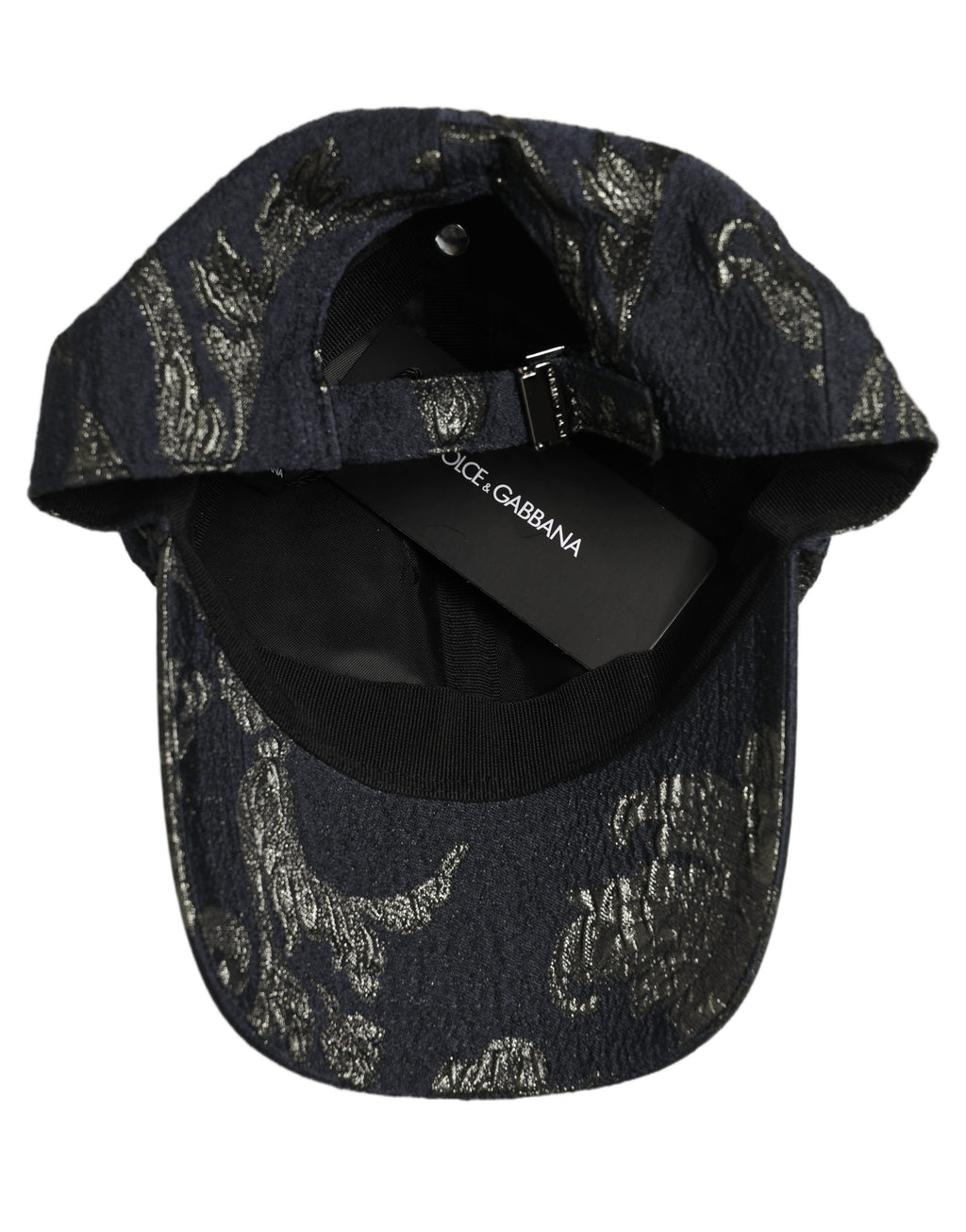 Dolce & Gabbana Herren Schwarze Barocco Blumen Baumwoll-Baseballkappe