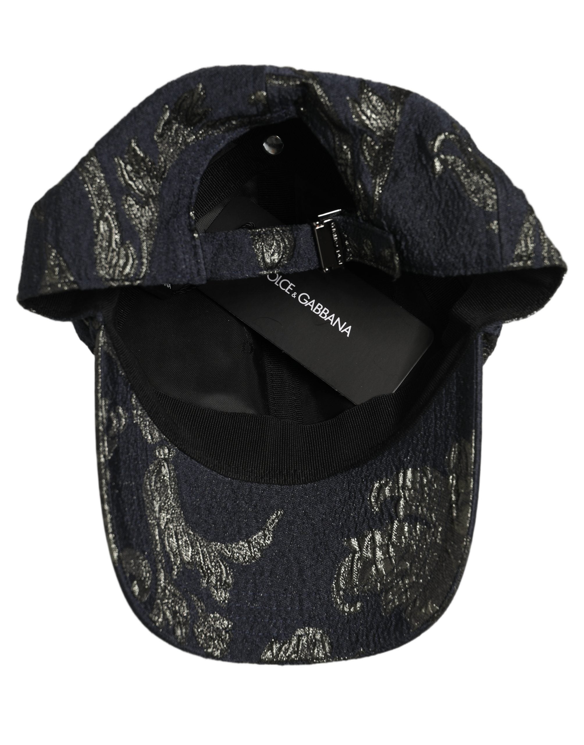 Dolce & Gabbana Herren Schwarze Barocco Blumen Baumwoll-Baseballkappe